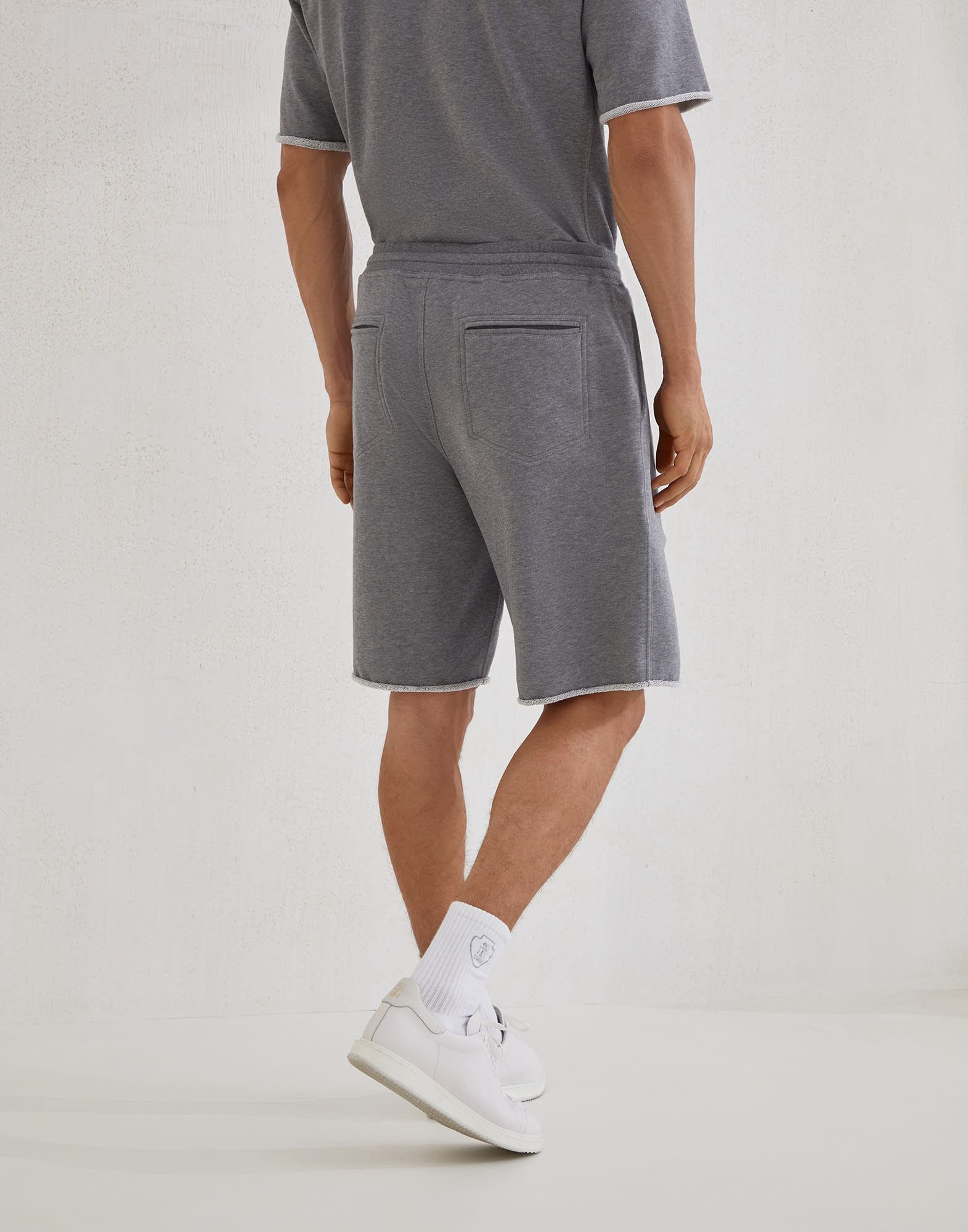 Cotton smooth French terry bermuda shorts