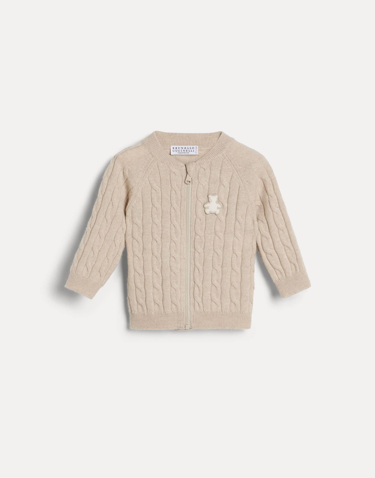 Cashmere cable knit Baby Bernie cardigan with zipper