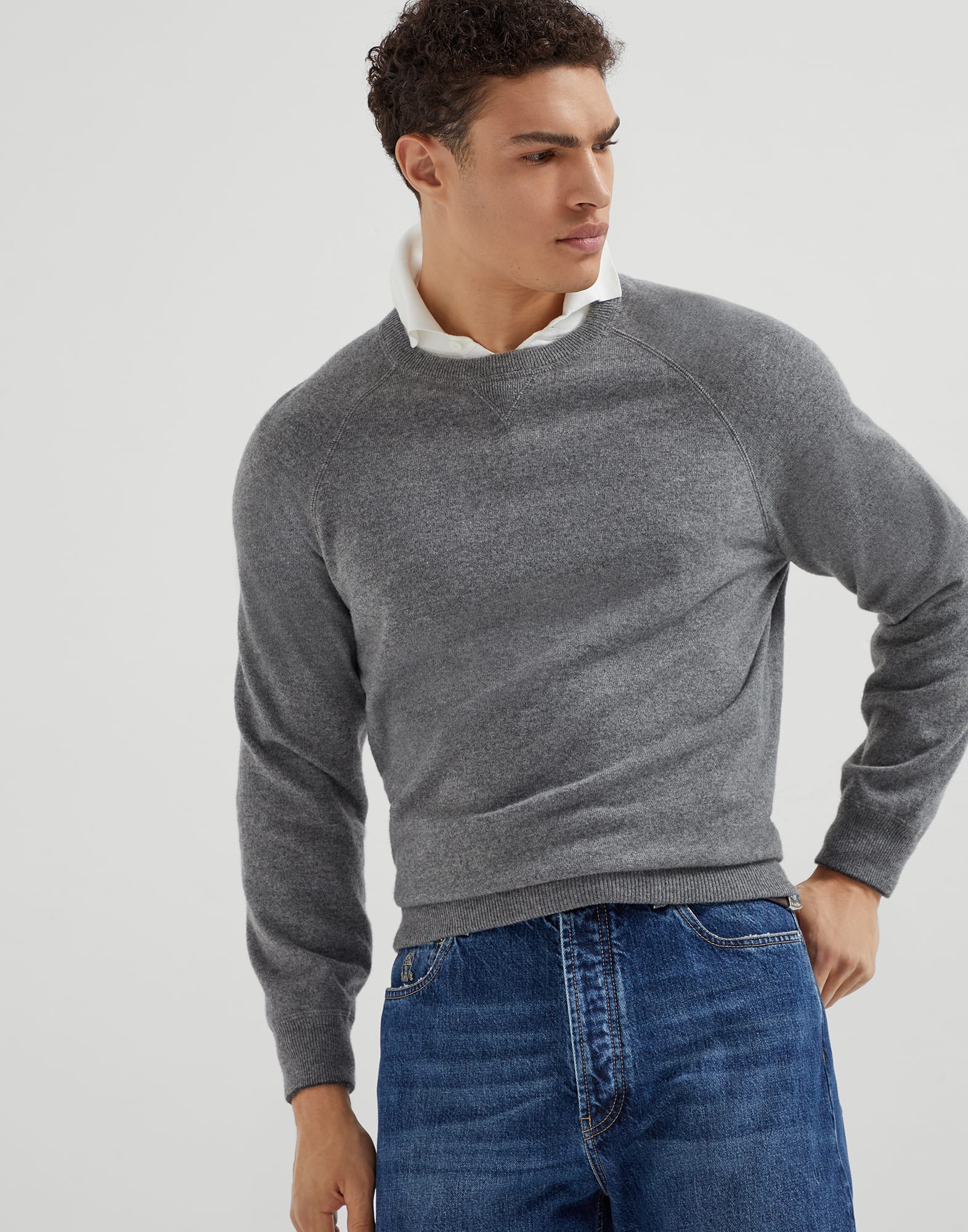 Cashmere sweatshirt-style sweater