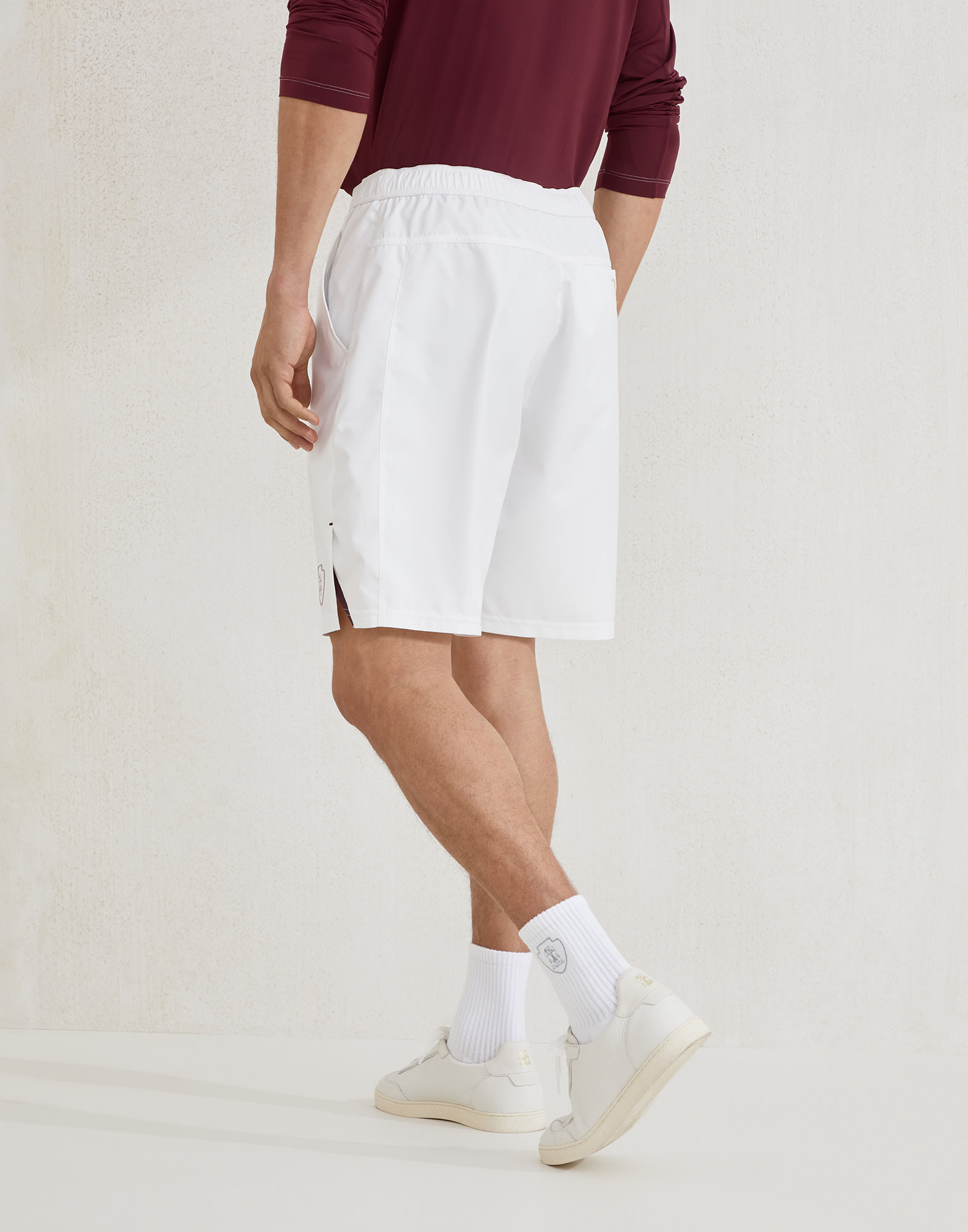 Nylon shorts with logo