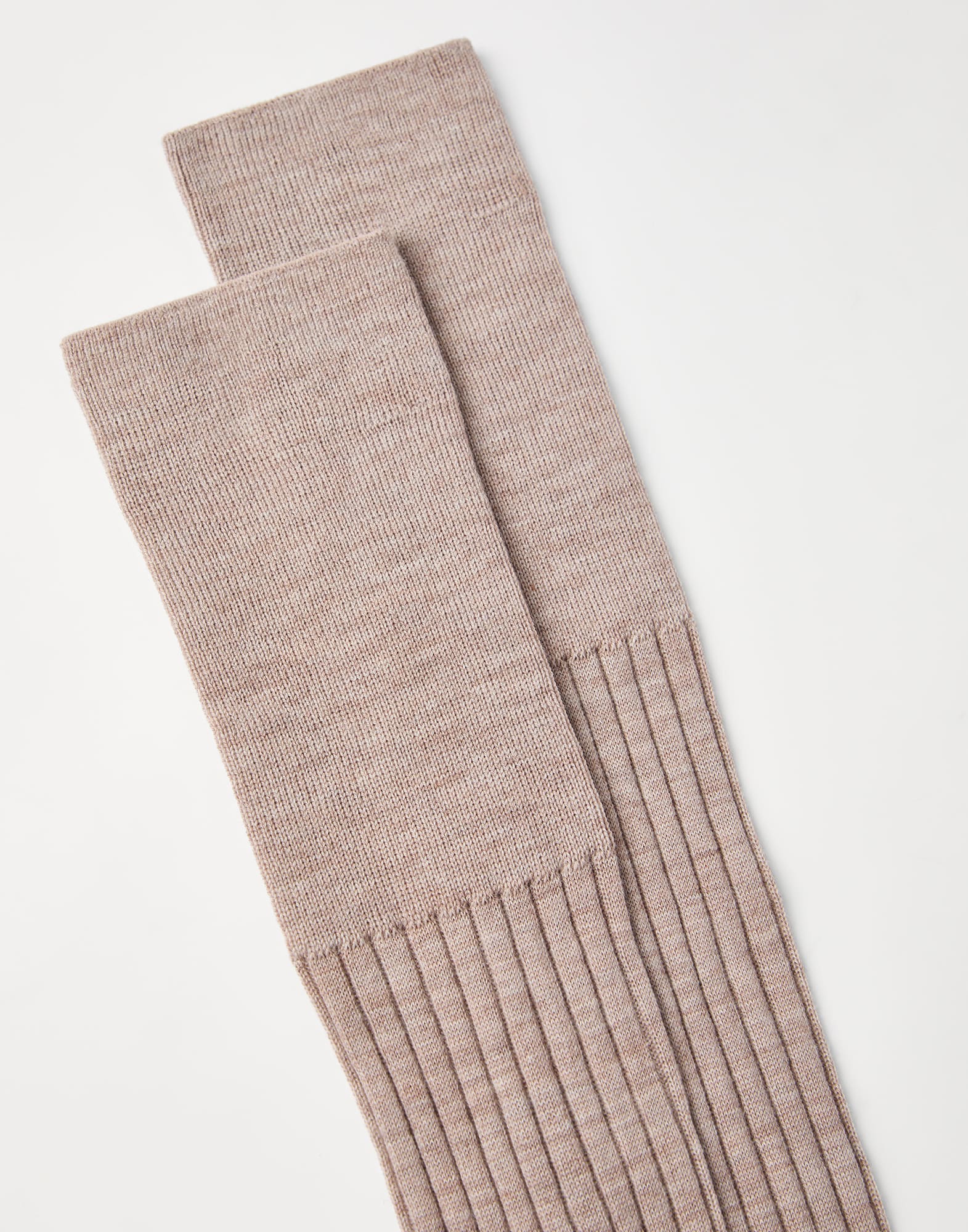 Virgin wool and cashmere rib knit socks