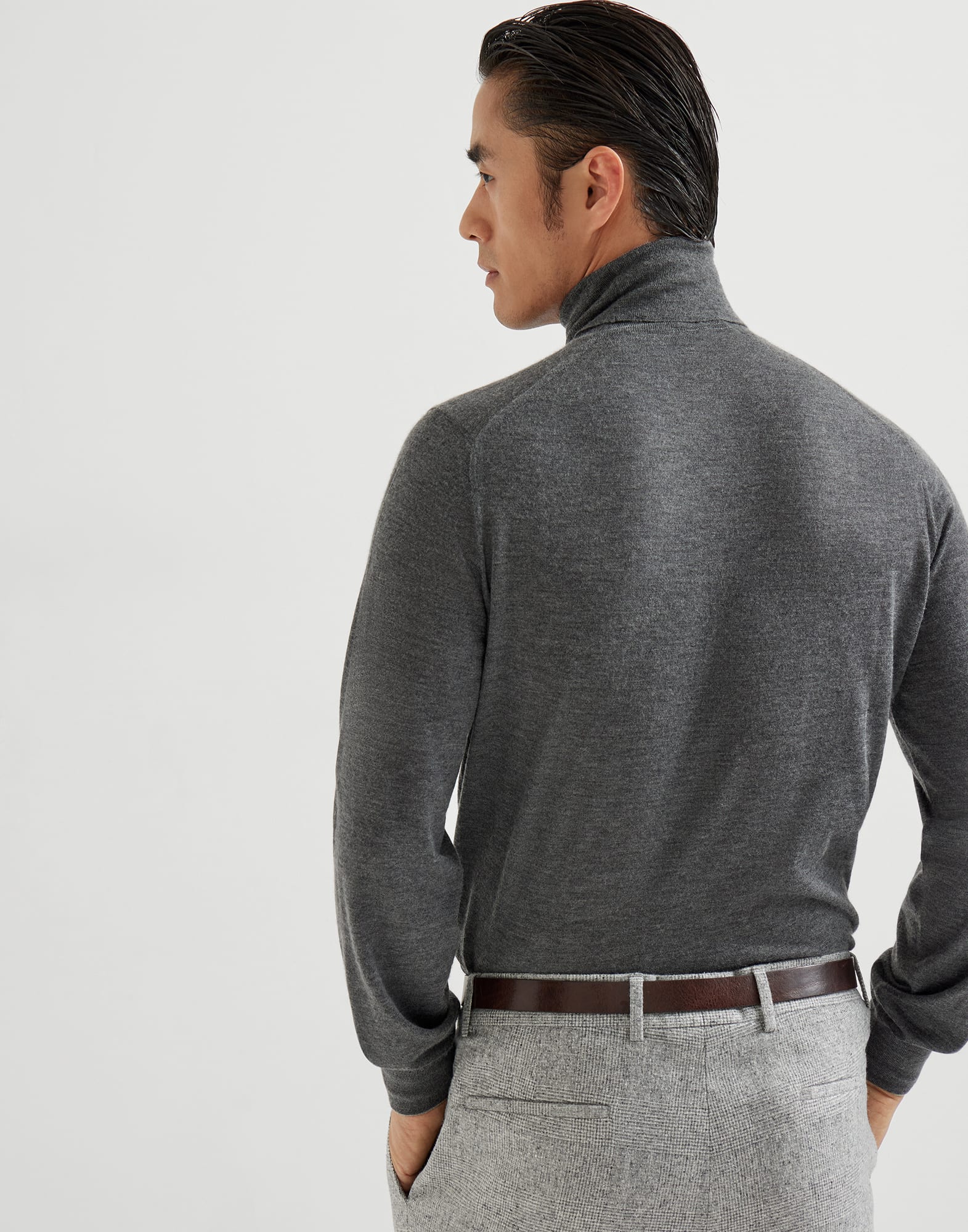 Cashmere and silk lightweight turtleneck sweater