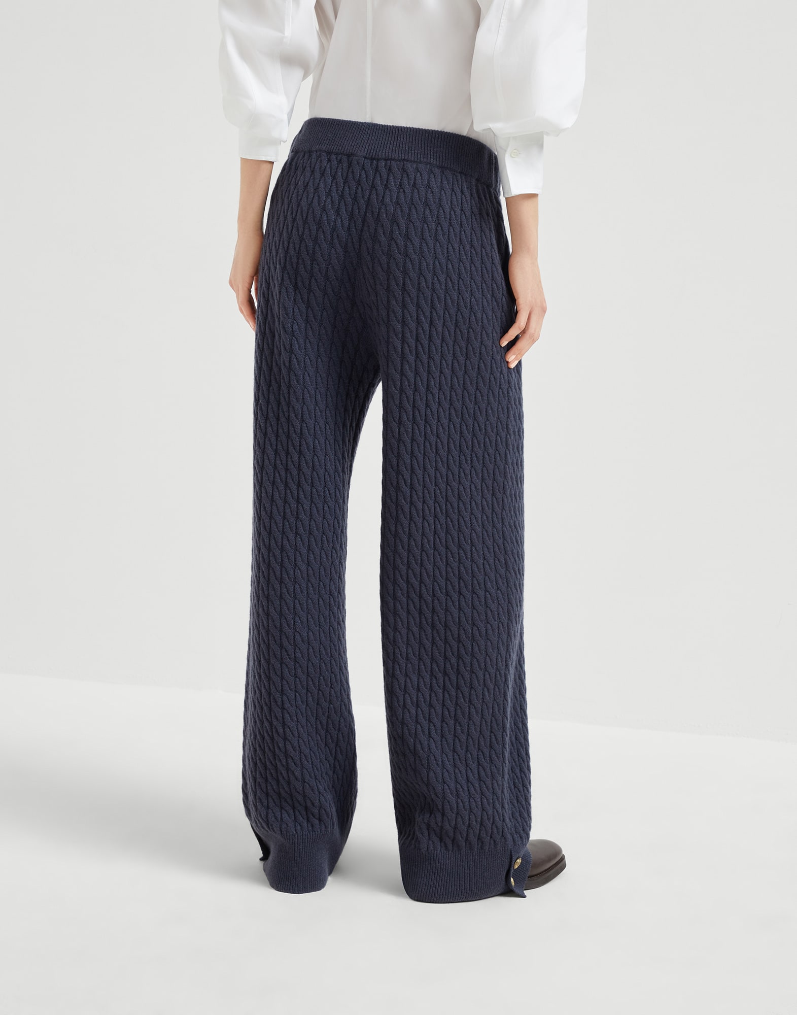 Cashmere cable knit trousers