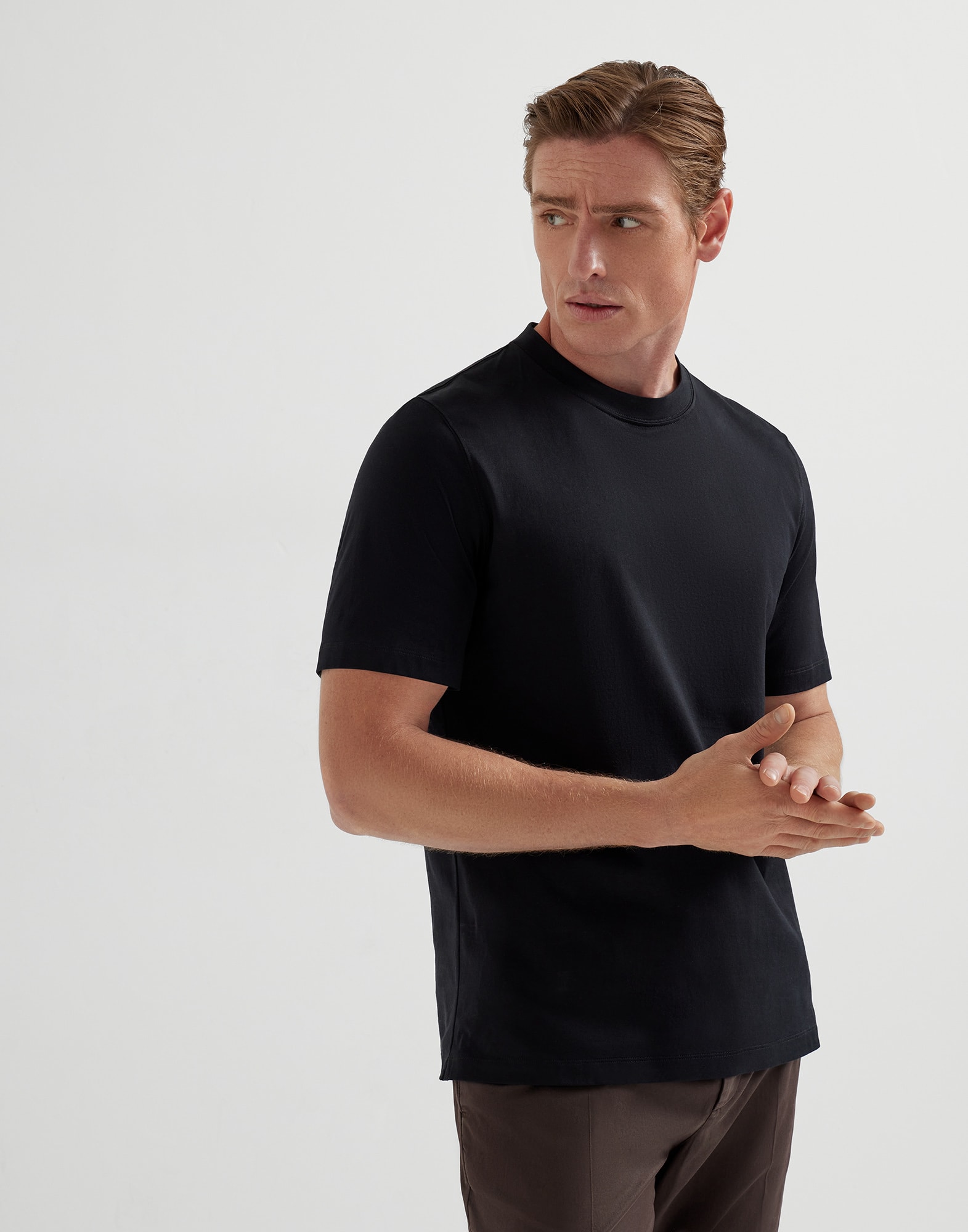 Cotton jersey crew neck T-shirt