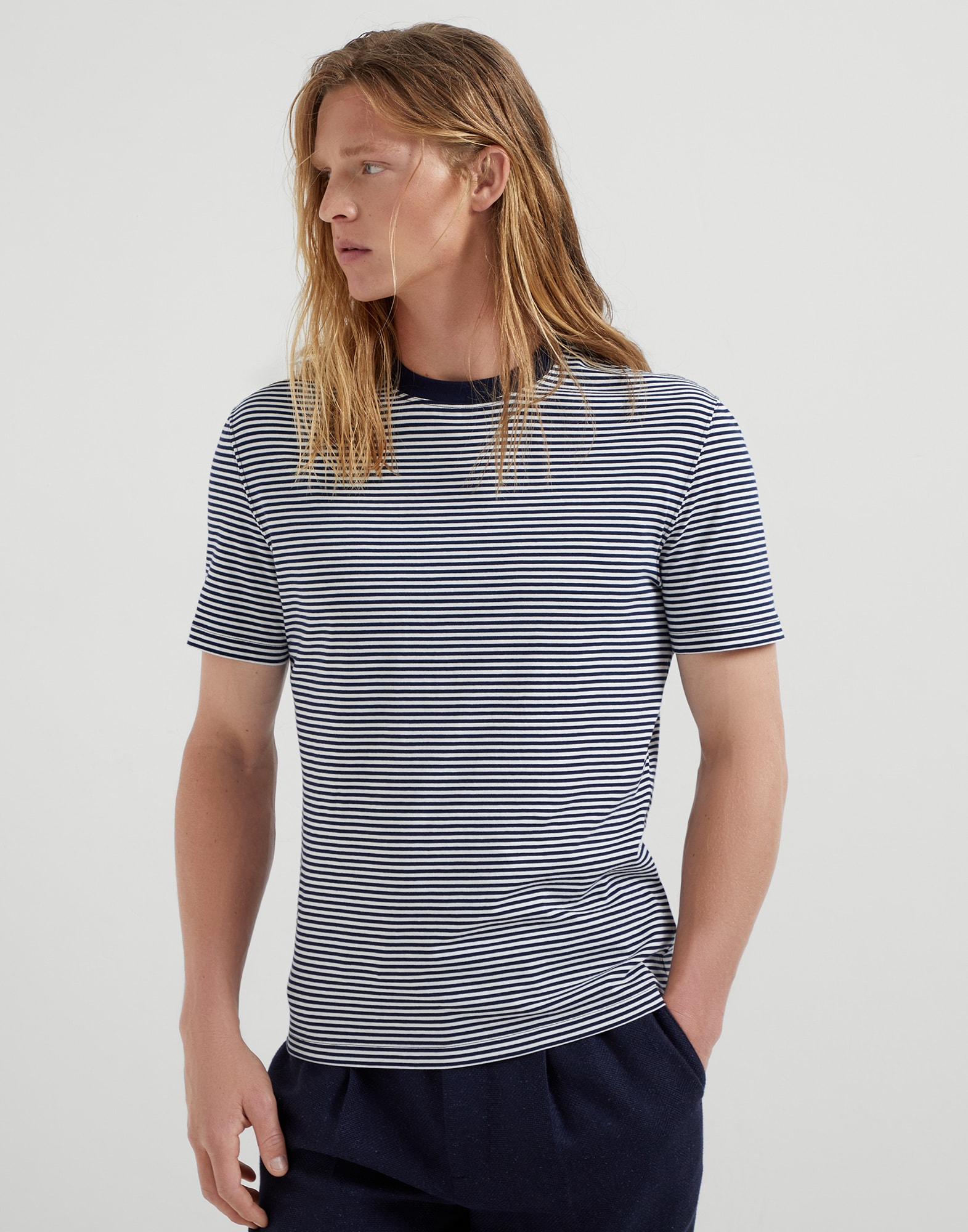 Striped cotton jersey T-shirt