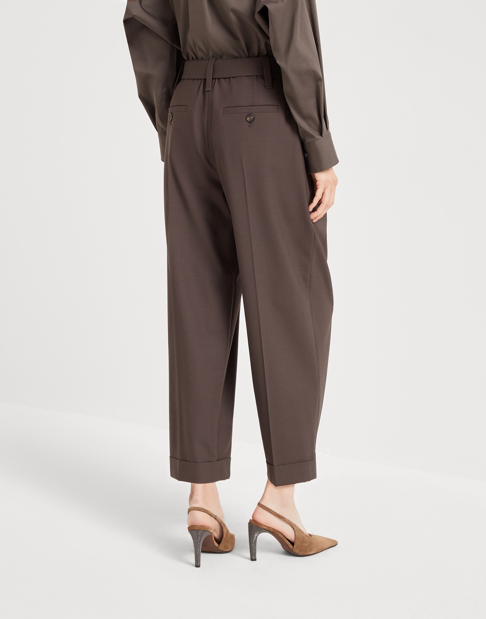 Tropical luxury wool baggy sartorial trousers