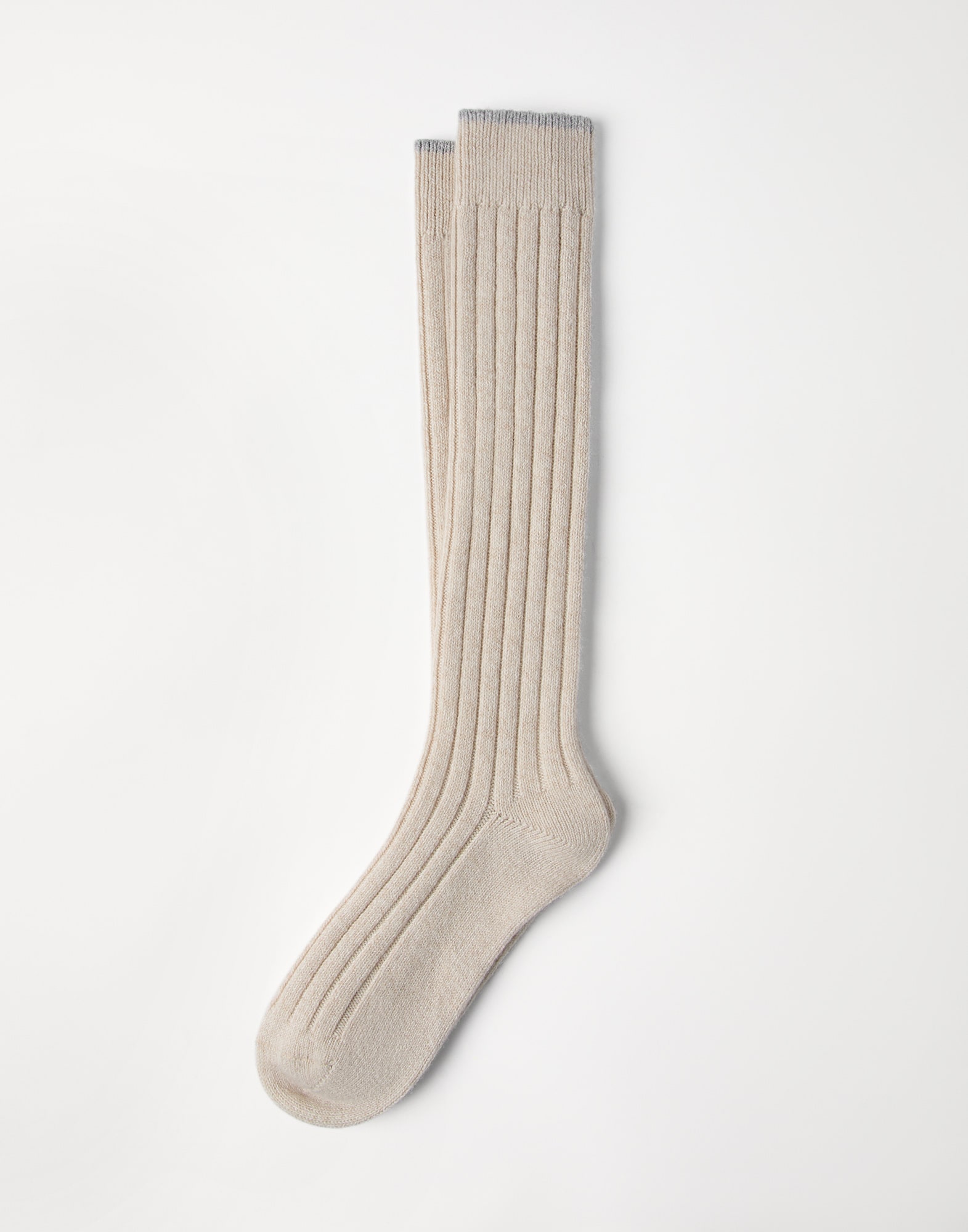 Cashmere chiné rib knit socks