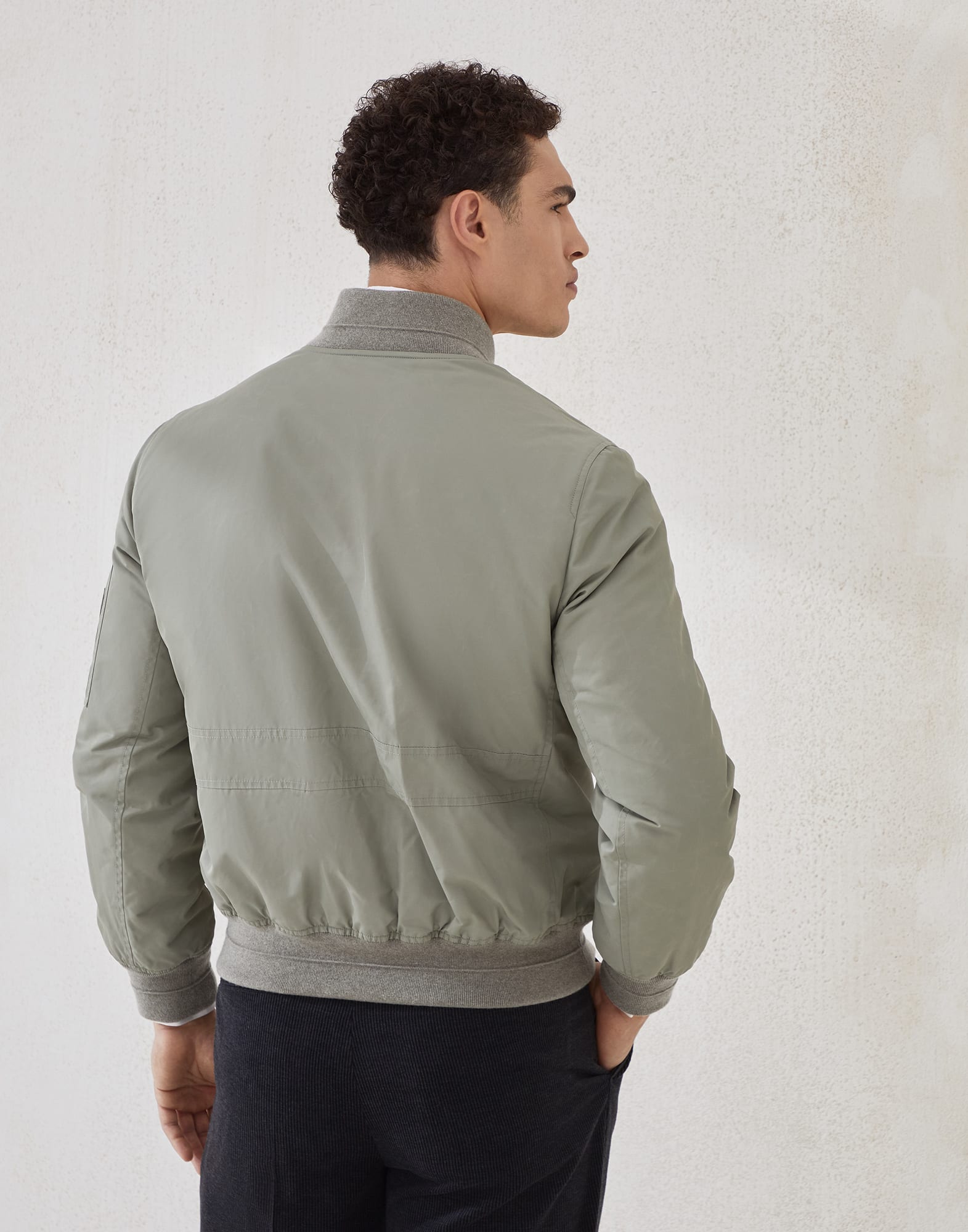 Techno satin bomber jacket with Thermore® padding