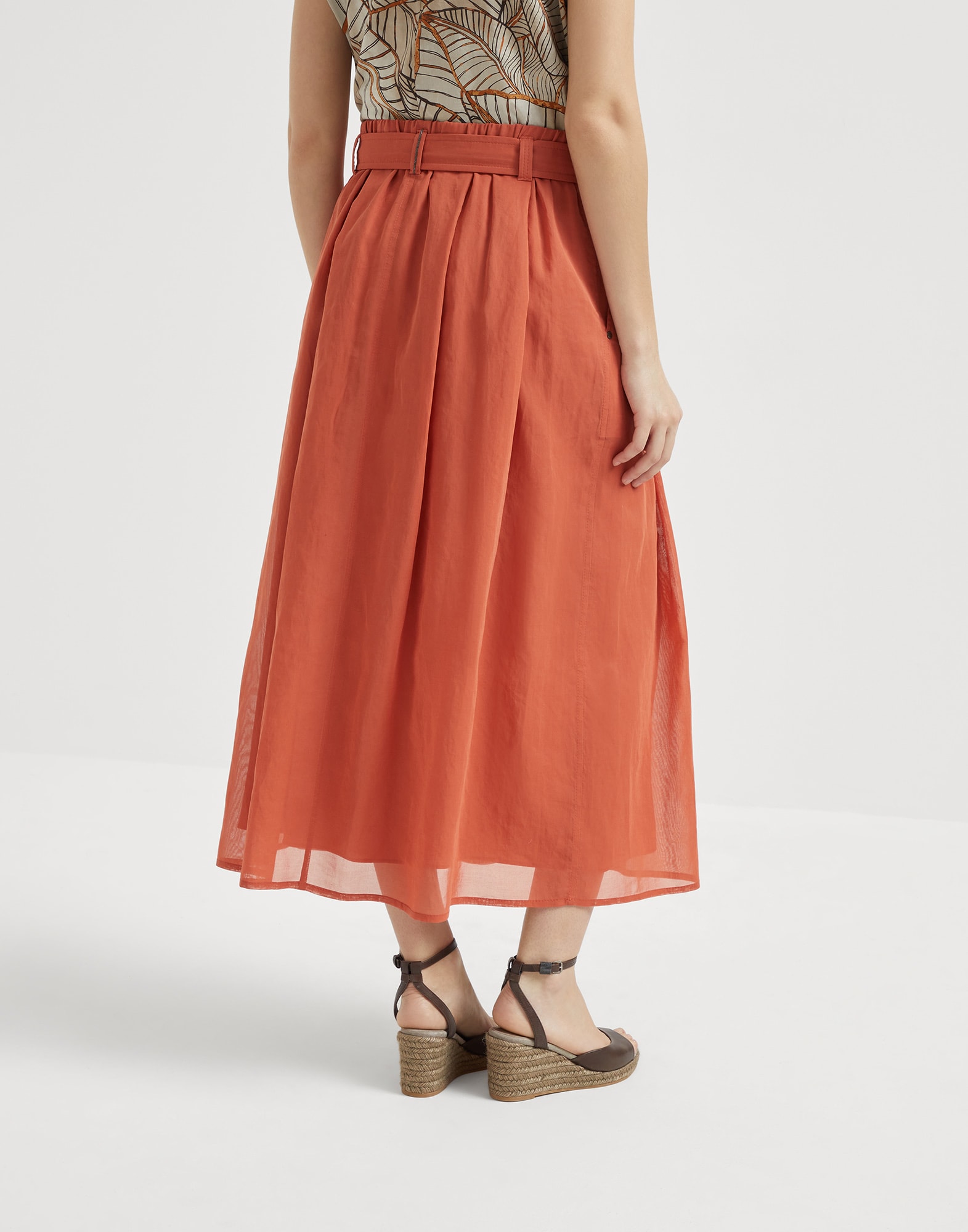Cotton organza full skirt with monili