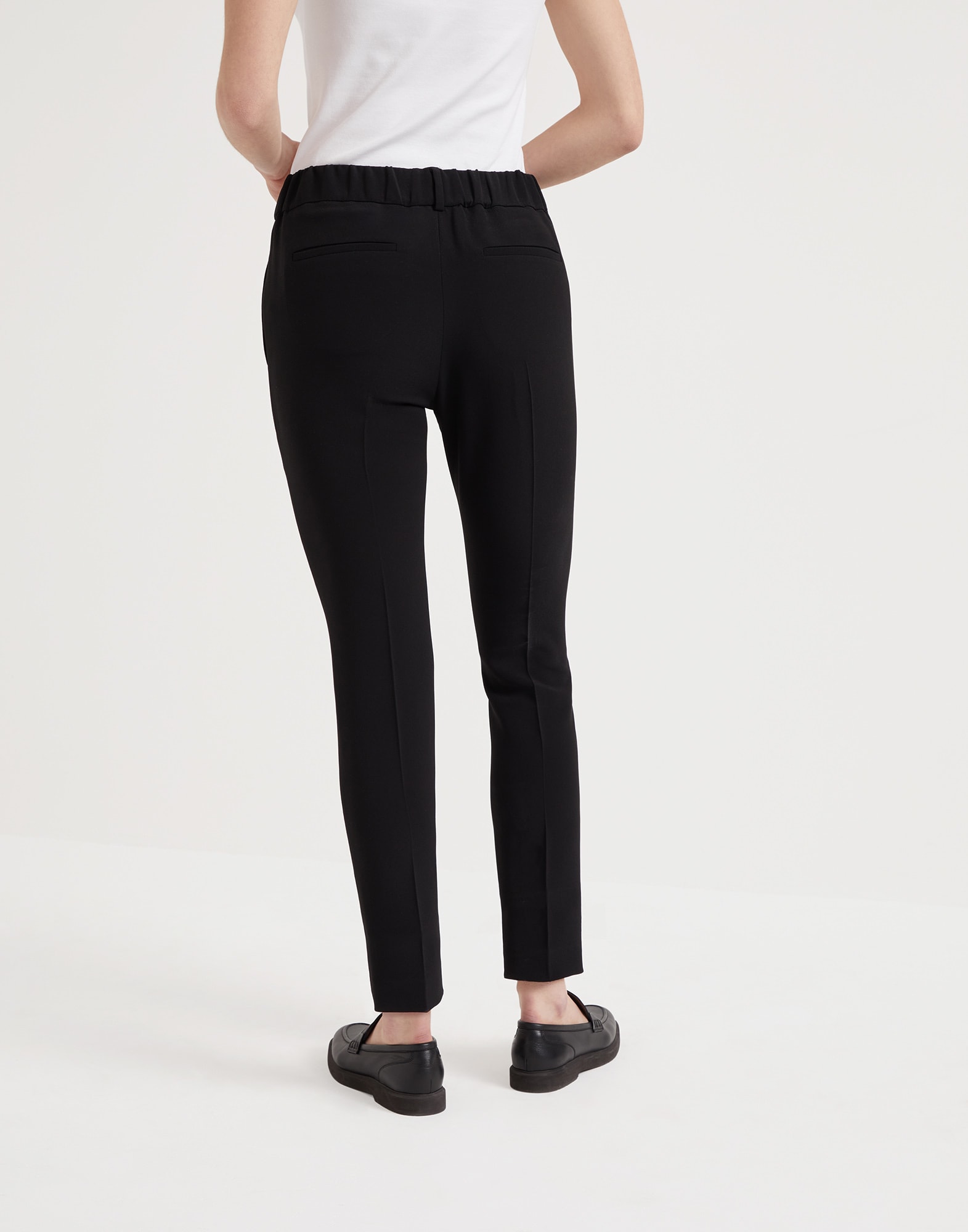 Silk and acetate crêpe cady tailored jogger trousers