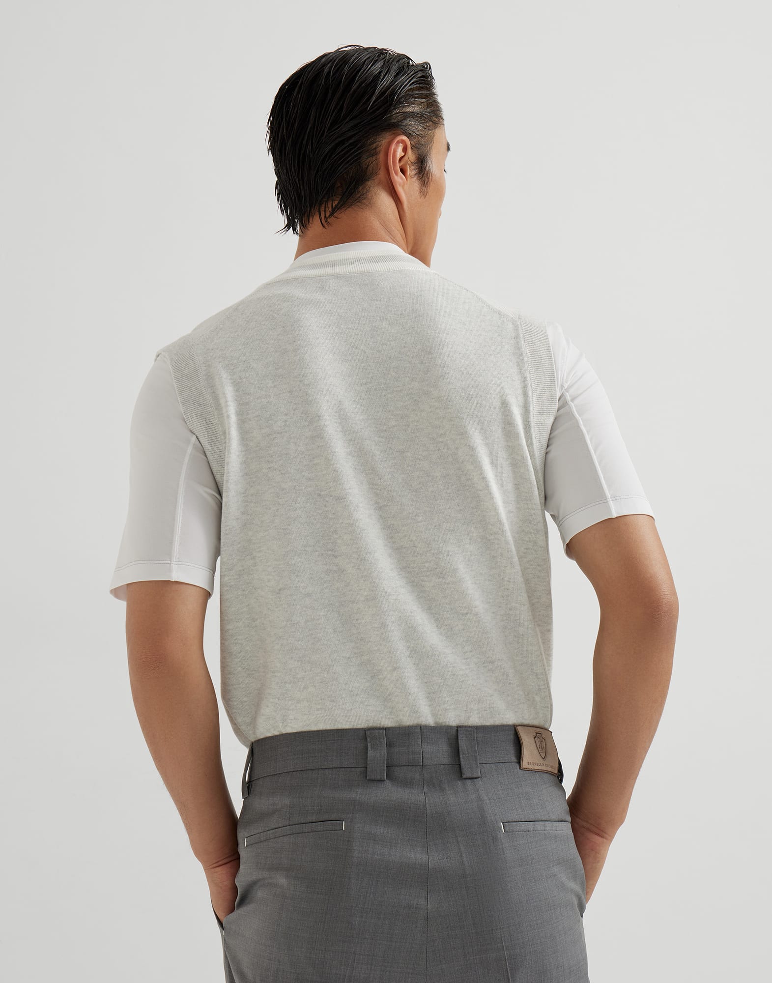 Cotton knit vest with logo