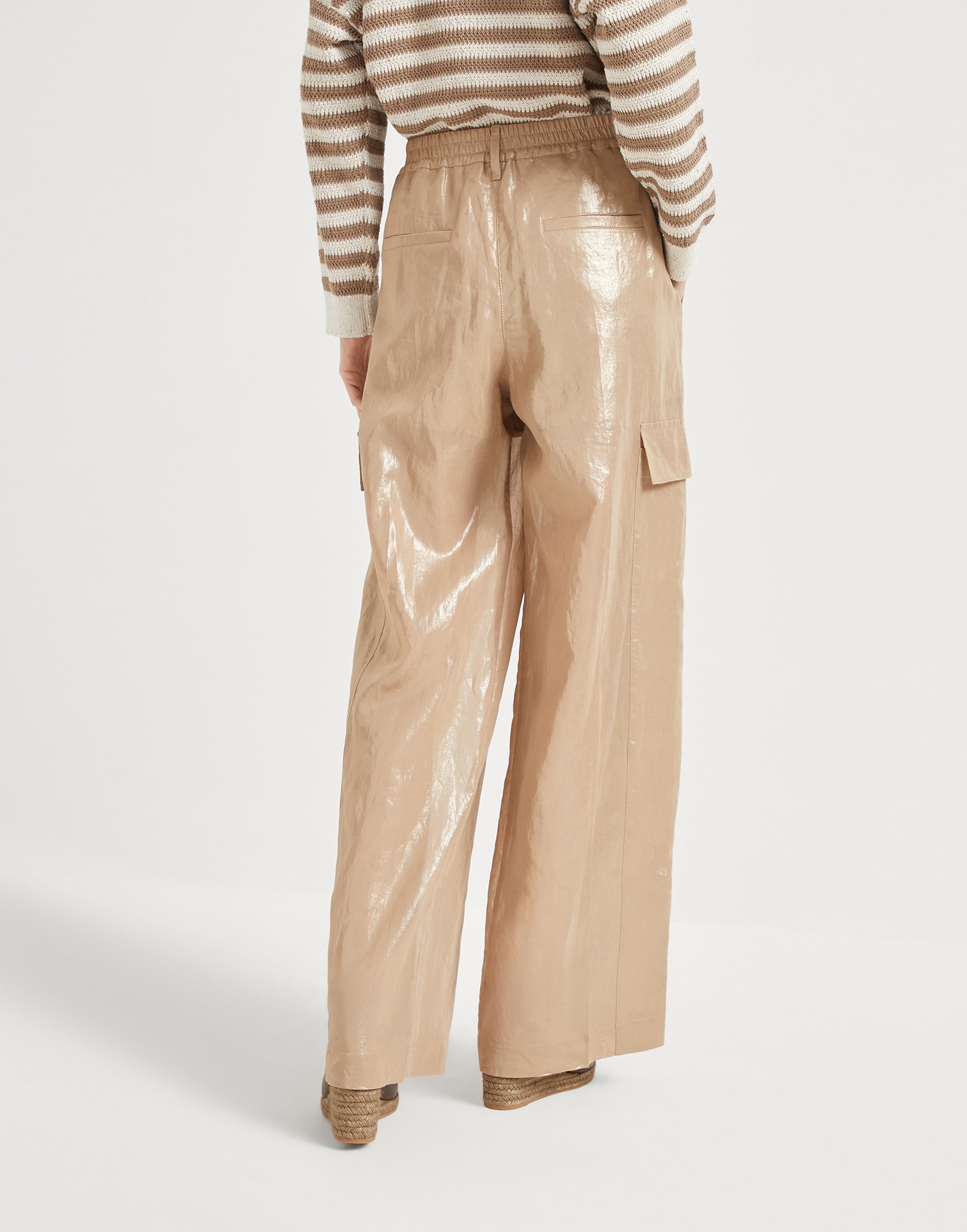 Lamé cotton gauze explorer track trousers