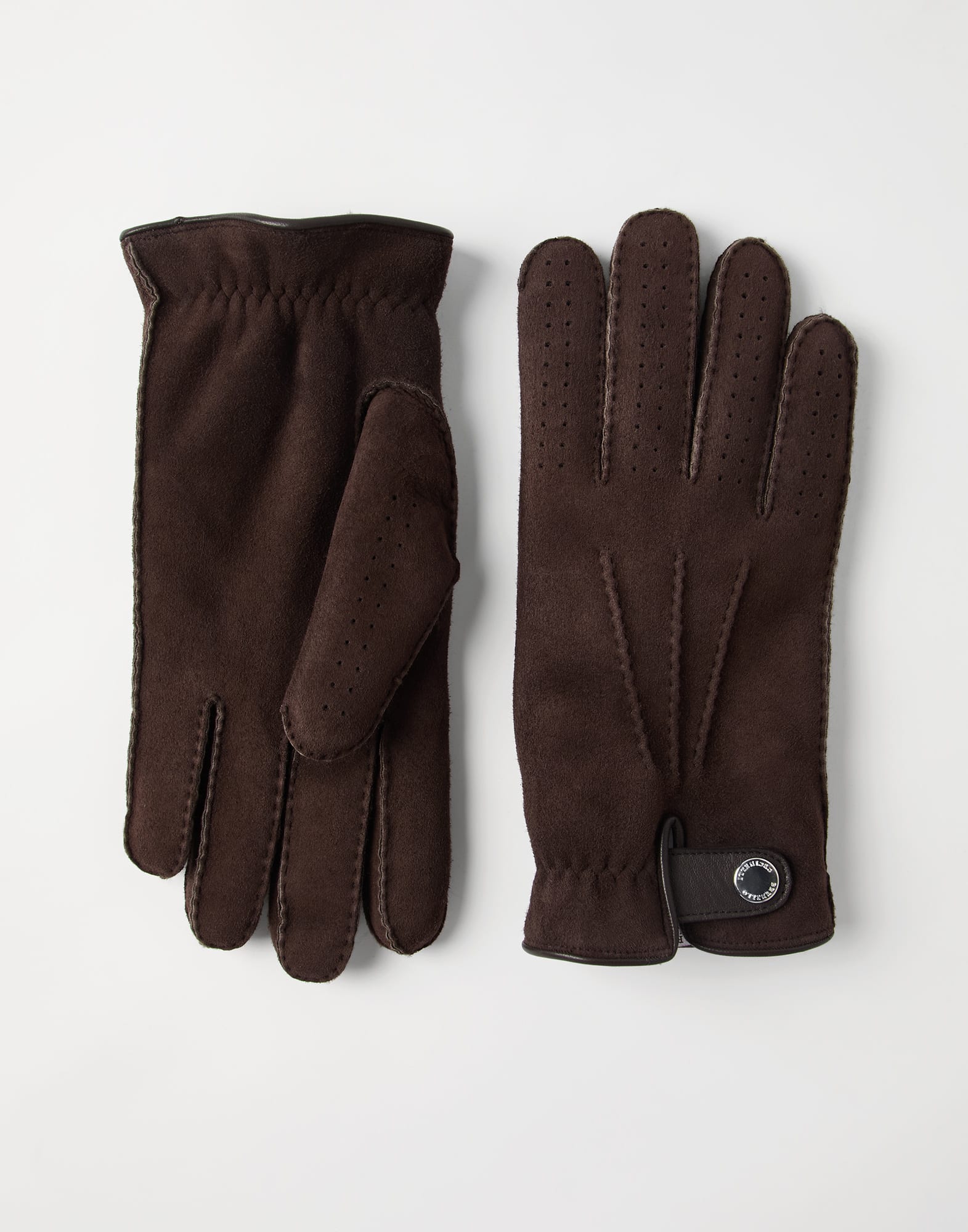 Suede shearling gloves