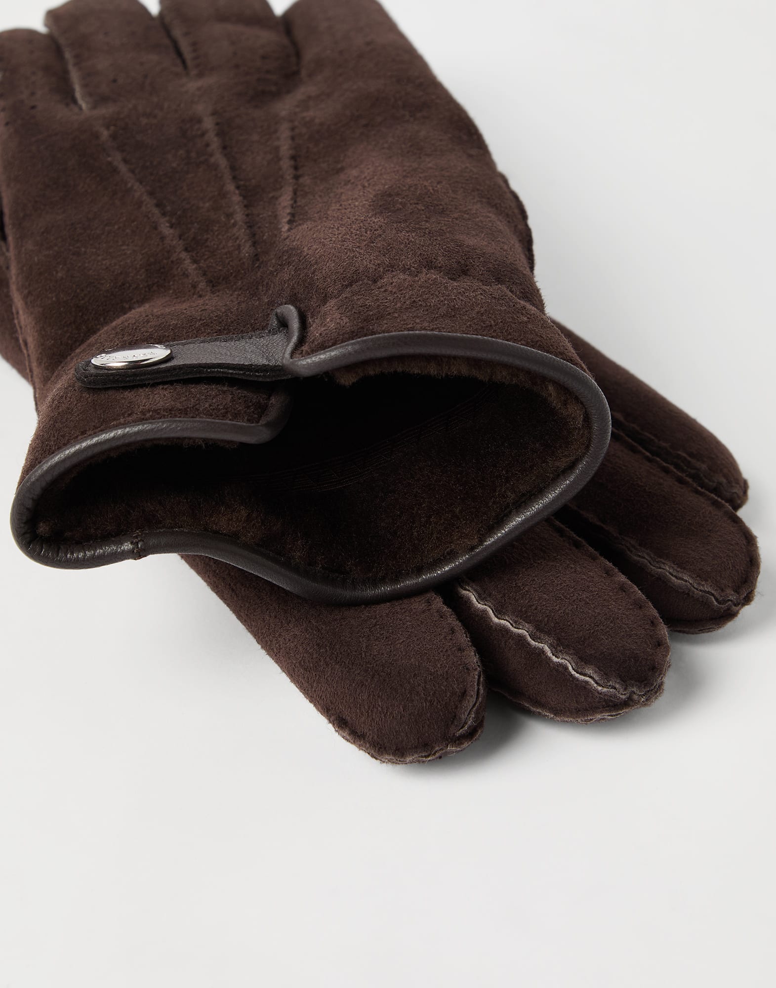 Suede shearling gloves