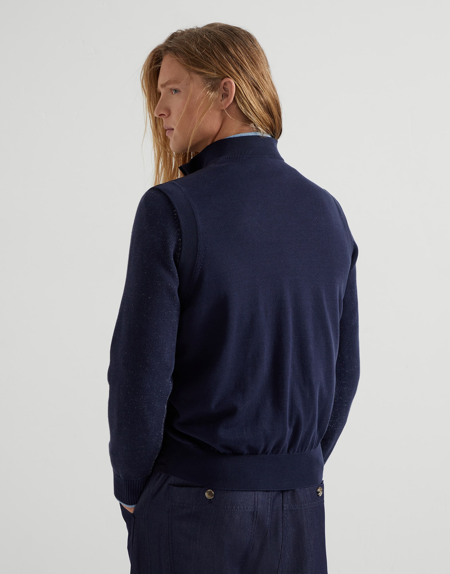 Water-resistant microfiber and cotton knit vest with Thermore® padding