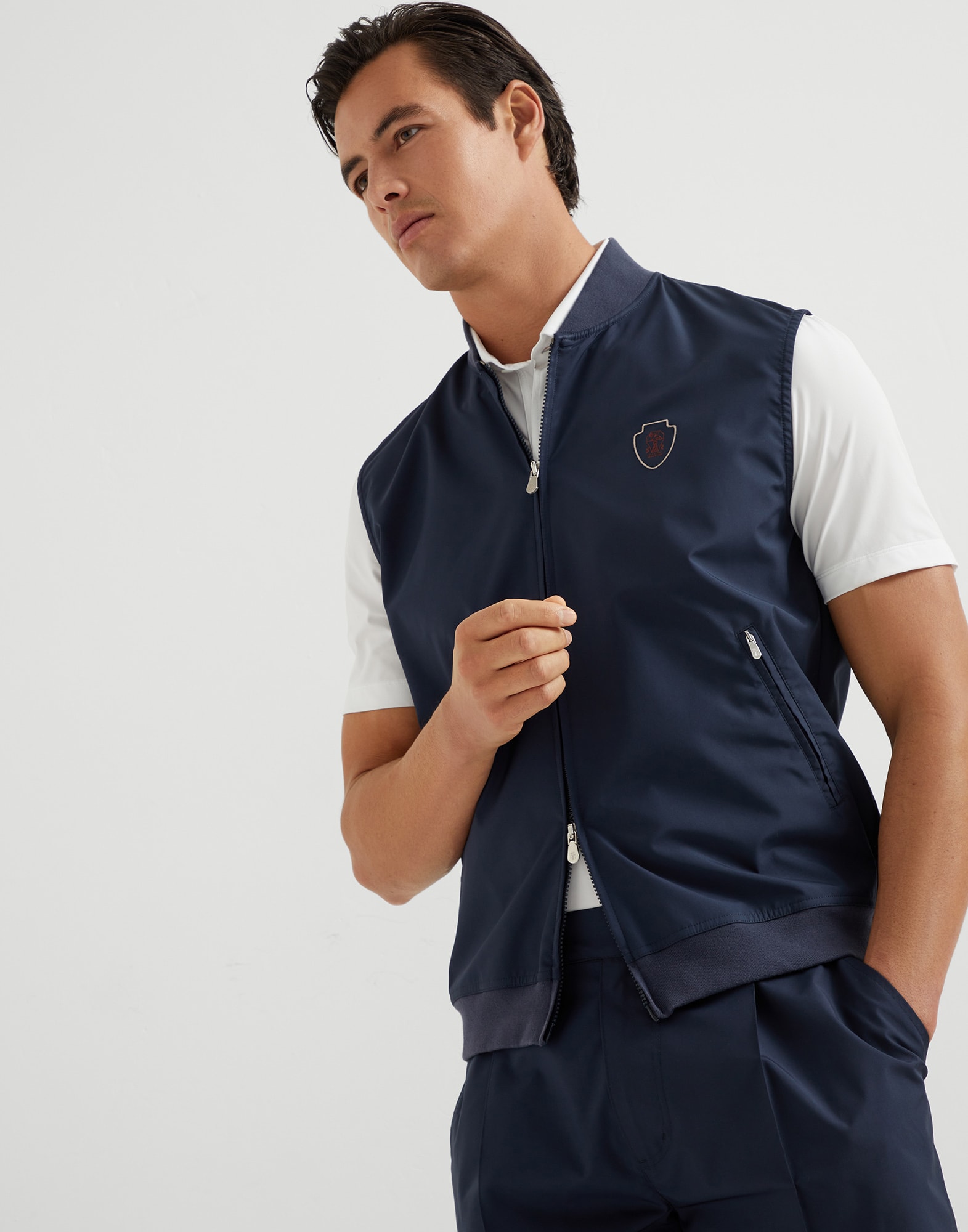 Nylon vest with logo