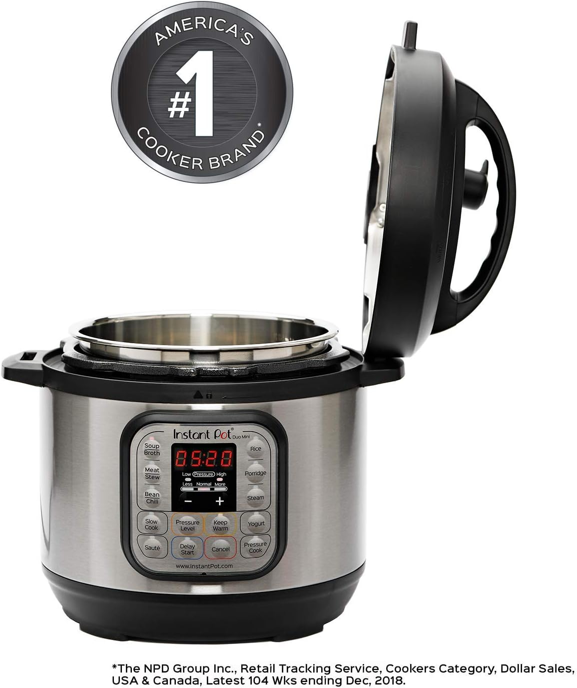 Instant Pot Duo 7-in-1 Mini Electric Pressure Cooker, Slow Rice Cooker, Steamer, Sauté, Yogurt Maker, Warmer & Sterilizer, Includes Free App with over 1900 Recipes, Stainless Steel, 3 Quart