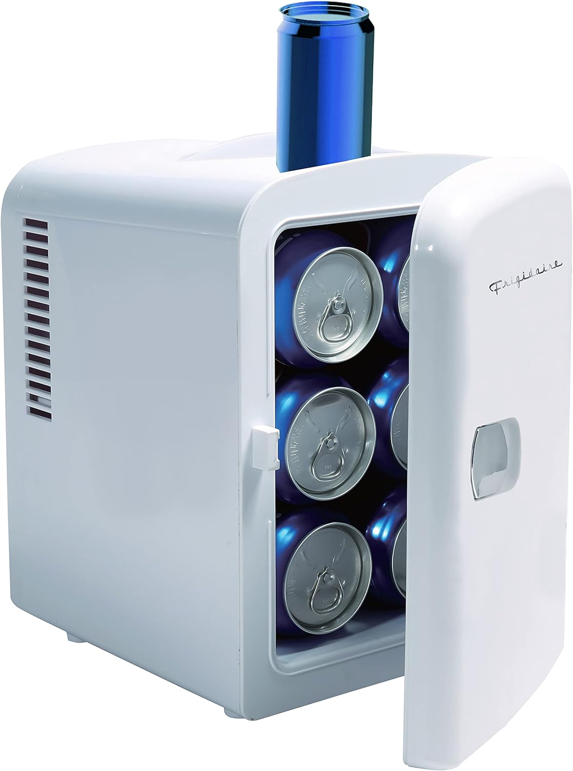 Frigidaire Mini Portable Compact Personal Fridge Cooler, 4 Liter Capacity Chills Six 12 oz Cans, 100% Freon-Free & Eco Friendly, Includes Plugs for Home Outlet & 12V Car Charger – Black