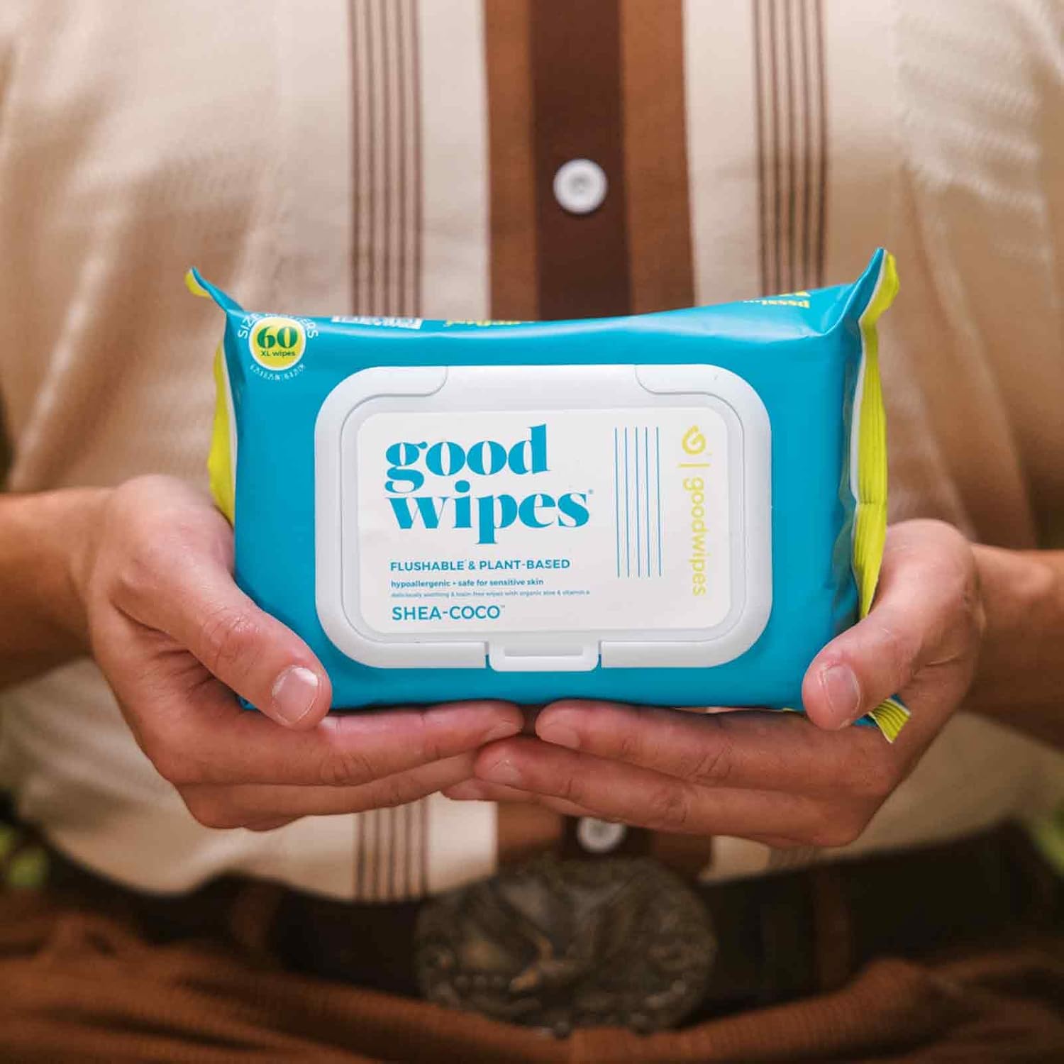 Goodwipes Flushable & Plant-Based Wipes with Botanicals | Dispenser for At-Home Use | Shea-Coco with Aloe Septic and Sewer Safe | 360 count (6 packs) - Biggest Adult Wipes