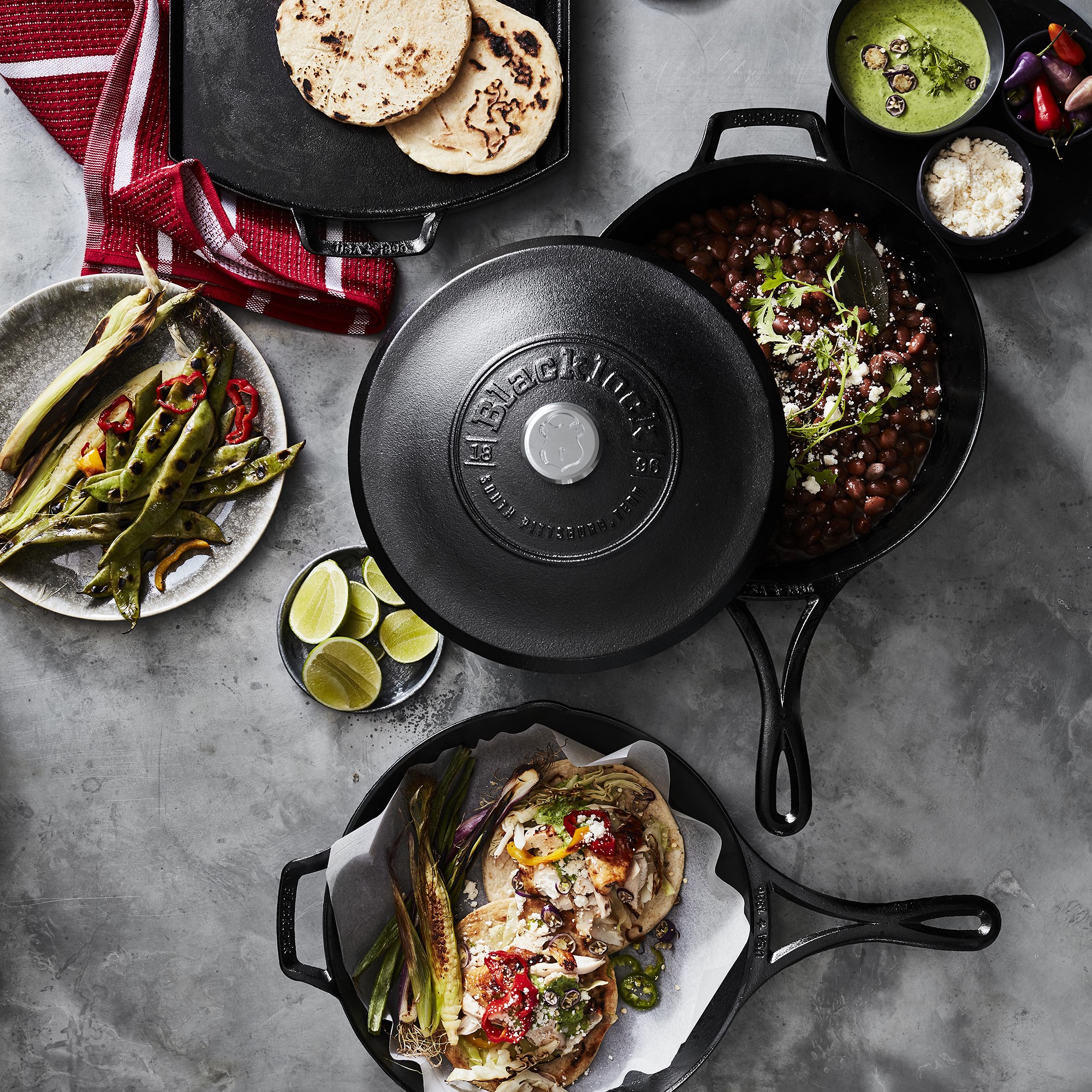 Lodge Blacklock Triple Seasoned Cast Iron 3-Piece Set, Saute Pan & 10 1/4