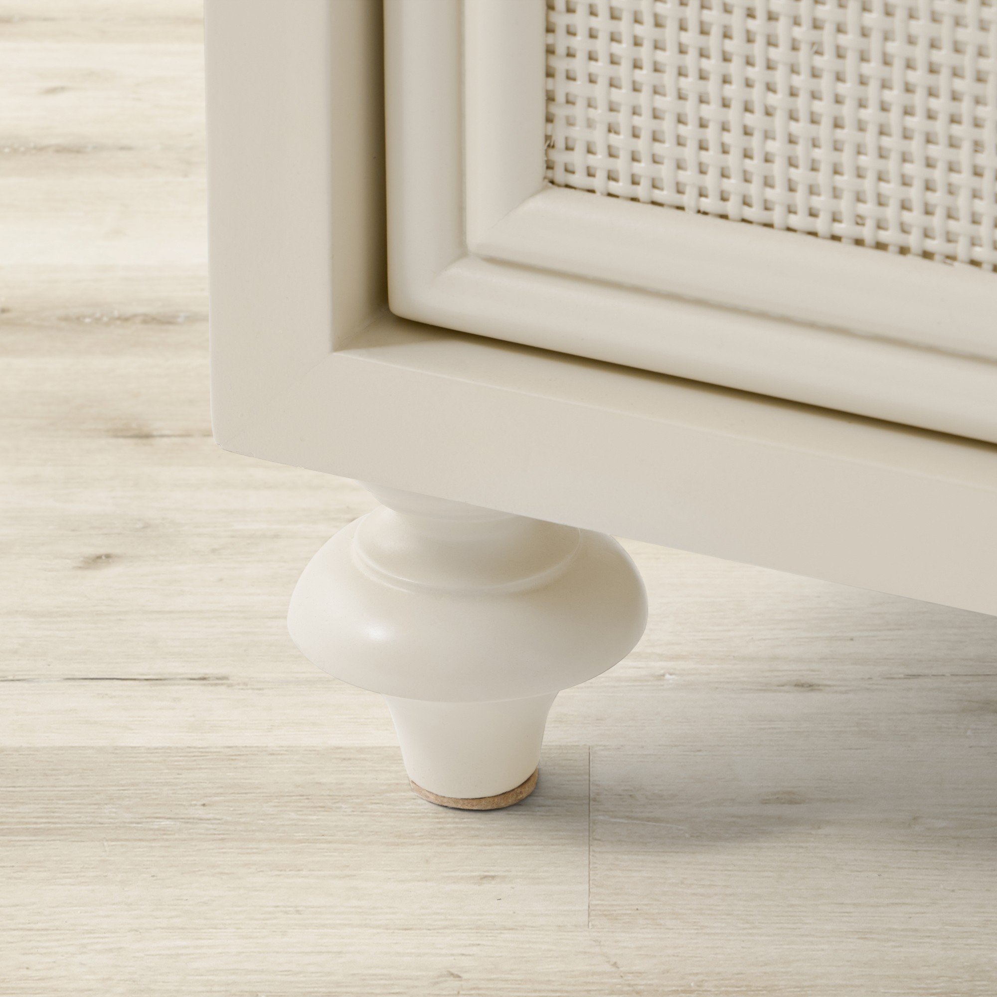 Sylvie Cane 1-Drawer Cabinet Nightstand (18”)