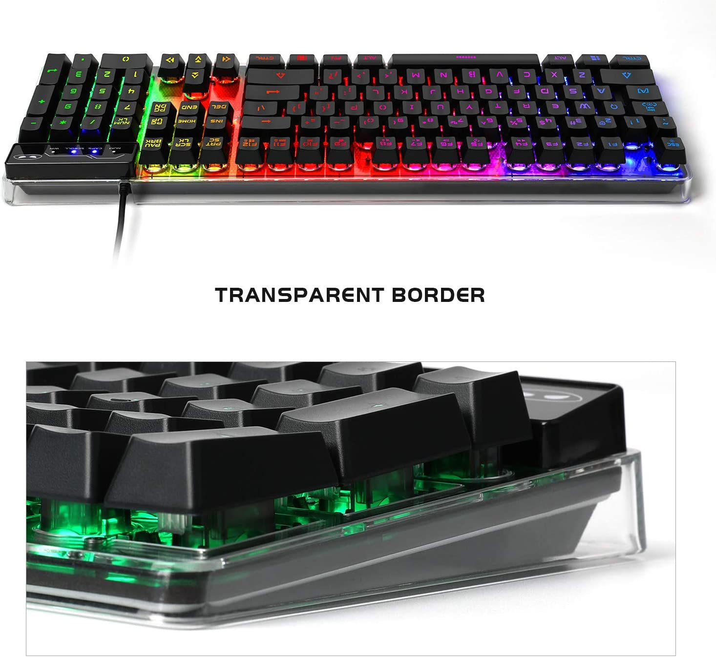 Gaming Keyboard and Mouse Combo, K1 RGB LED Backlit Keyboard with 104 Key Computer PC Gaming Keyboard for PC/Laptop(White)