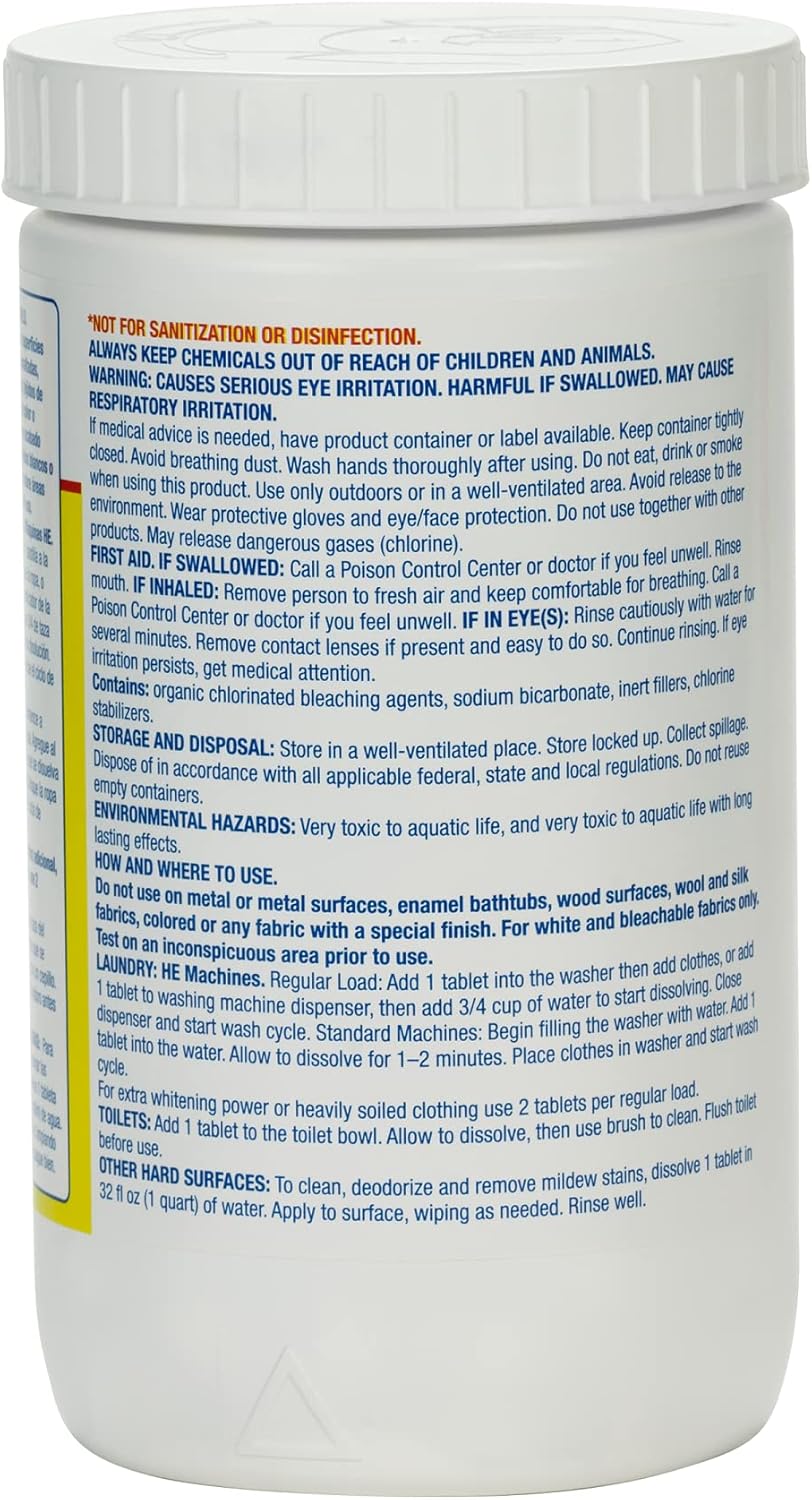 Evolve Concentrated Bleach Tablet Bulk Size 240 Tablets 1 Pack Original Scent