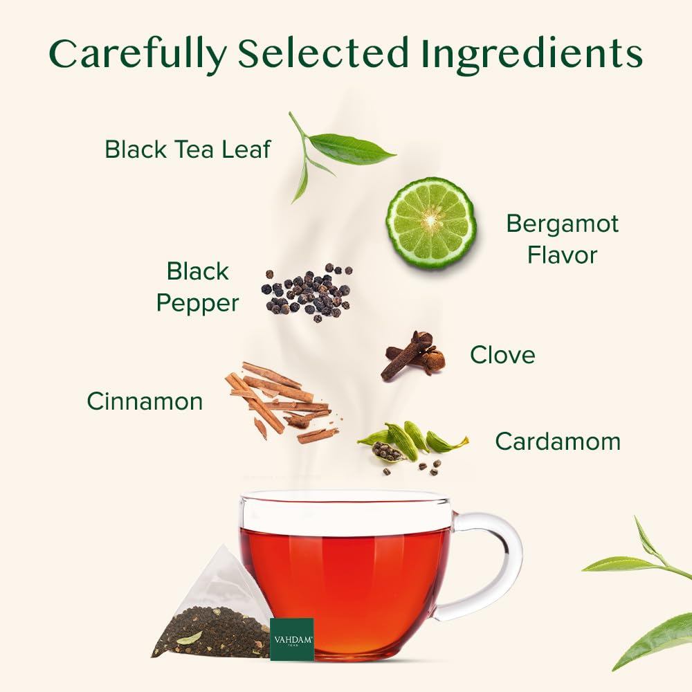 VAHDAM, Organic Turmeric Ginger Herbal Tea Bags (100 Pyramid Tea Bags) Caffeine Free, Non GMO, Gluten Free | 100% Pure Herbal Blend - Savory & Spicy | Plant-Based Tea Bags | Resealable Ziplock Pouch