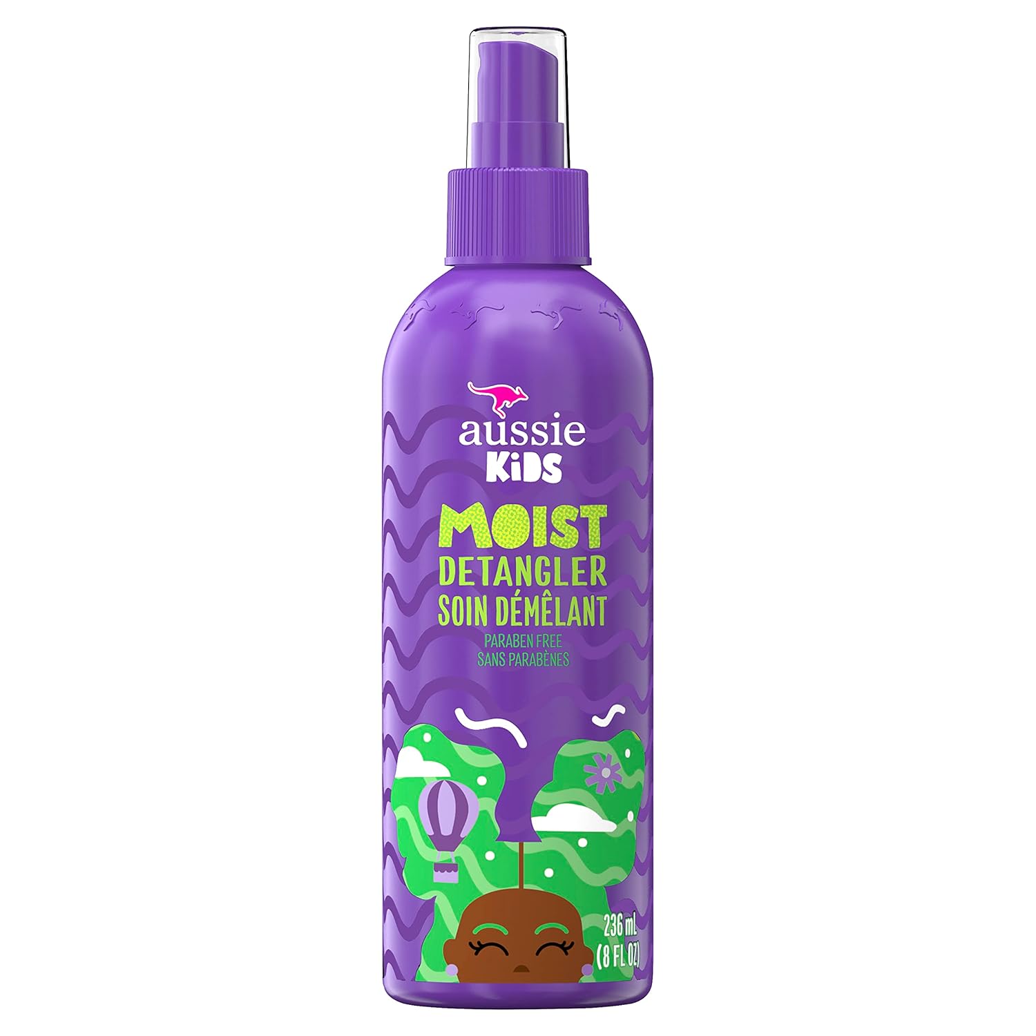 Aussie Kids Moist Detangler Spray, Sulfate & Paraben Free, Moisturizing & Tangle-Free Hair Care for Kids, Cruelty-Free, 8 Fl Oz Each, 3 Pack