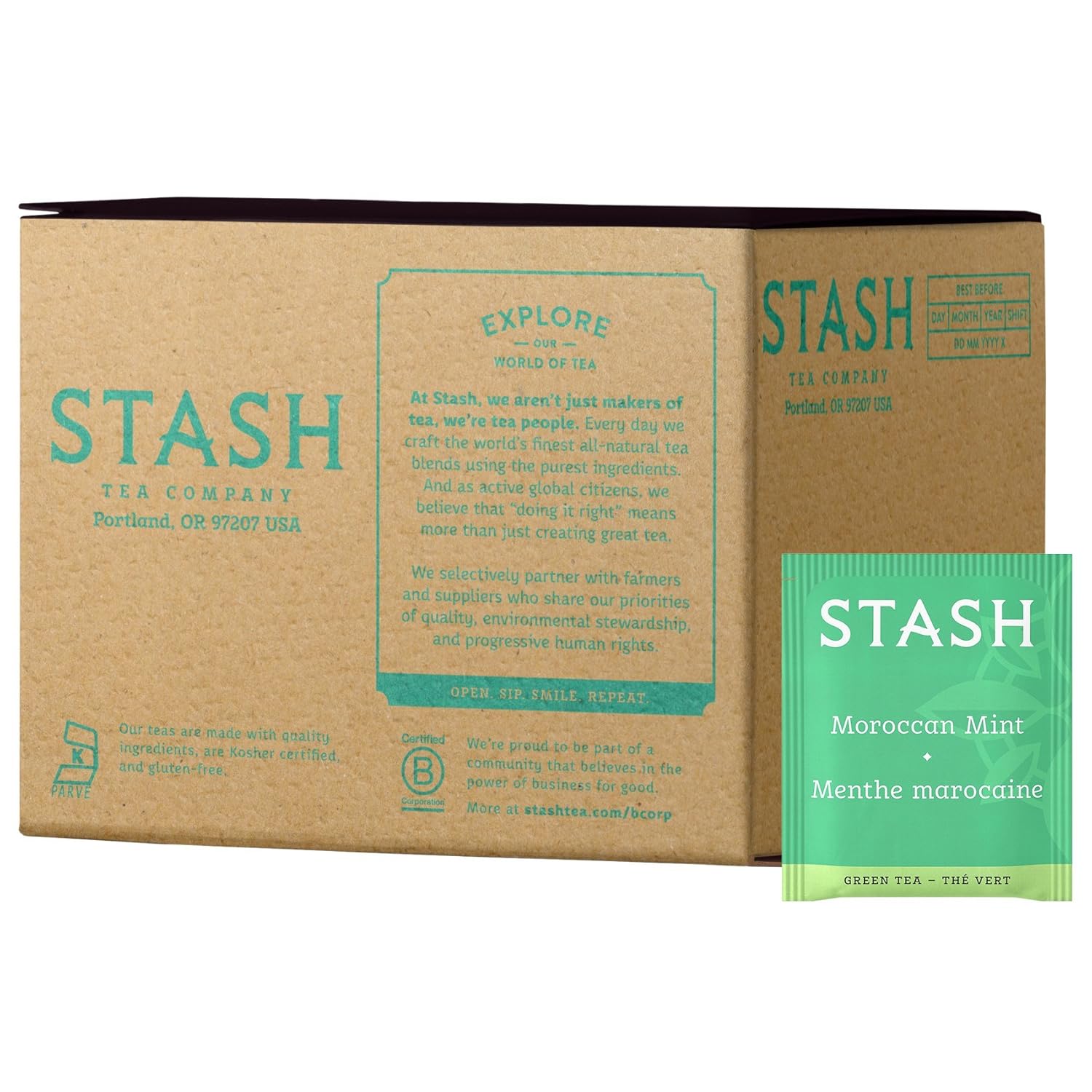 Stash Tea Double Bergamot Earl Grey Black Tea, Box of 100 Tea Bags