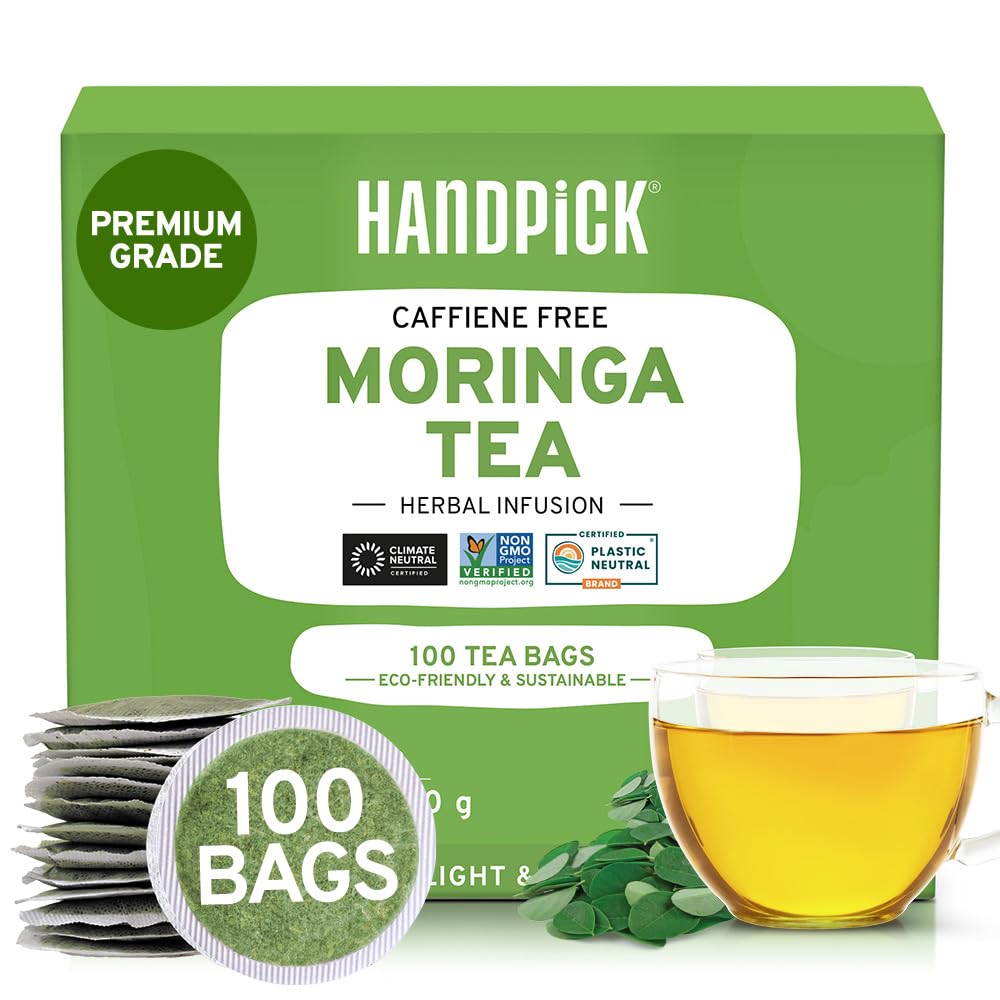 HANDPICK, Peppermint Tea, Eco-Conscious Tea Bags - 100 Count | Caffeine Free, Non-GMO | Minty, Fresh & Cool flavor | Direct From Source