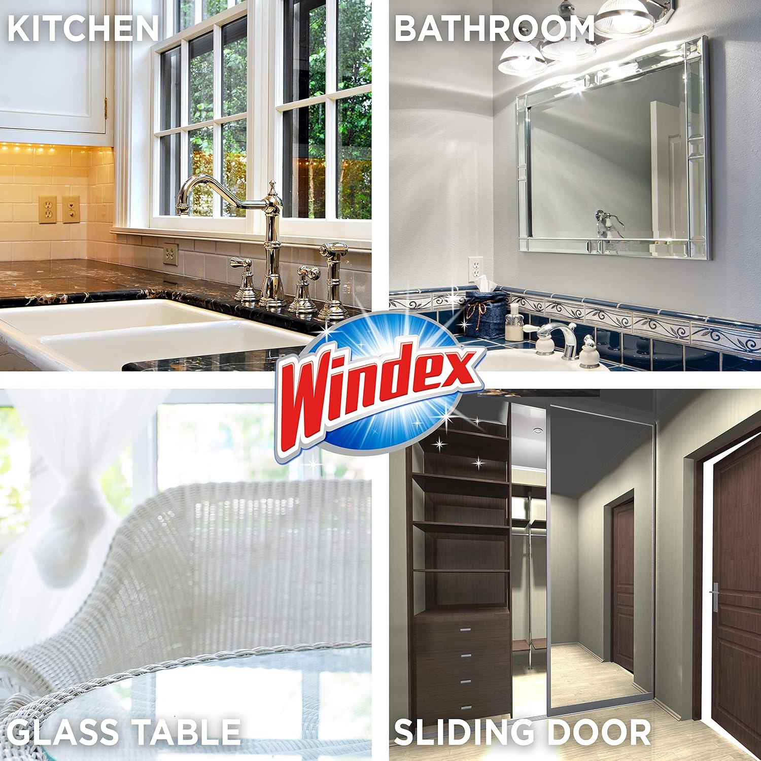 Windex Glass and Window Cleaner Spray Bottle, Bottle Made from 100% Recycled Plastic, Surface Cleaning Spray, Original Blue Scent, 23 Fl Oz (Pack of 2)