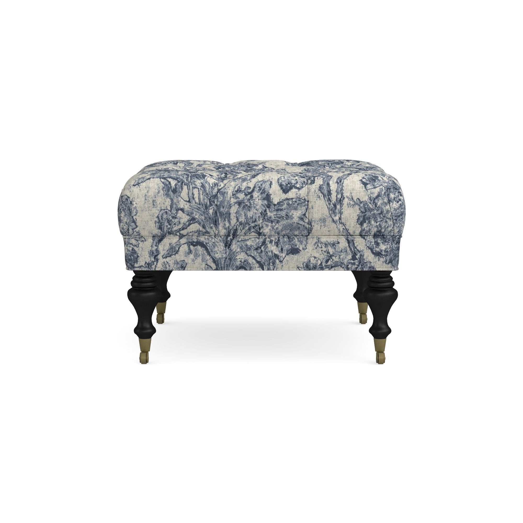 Sanderson x Giles Deacon Fairfax Bench Ottoman, Turned Leg with Tufted Top (26