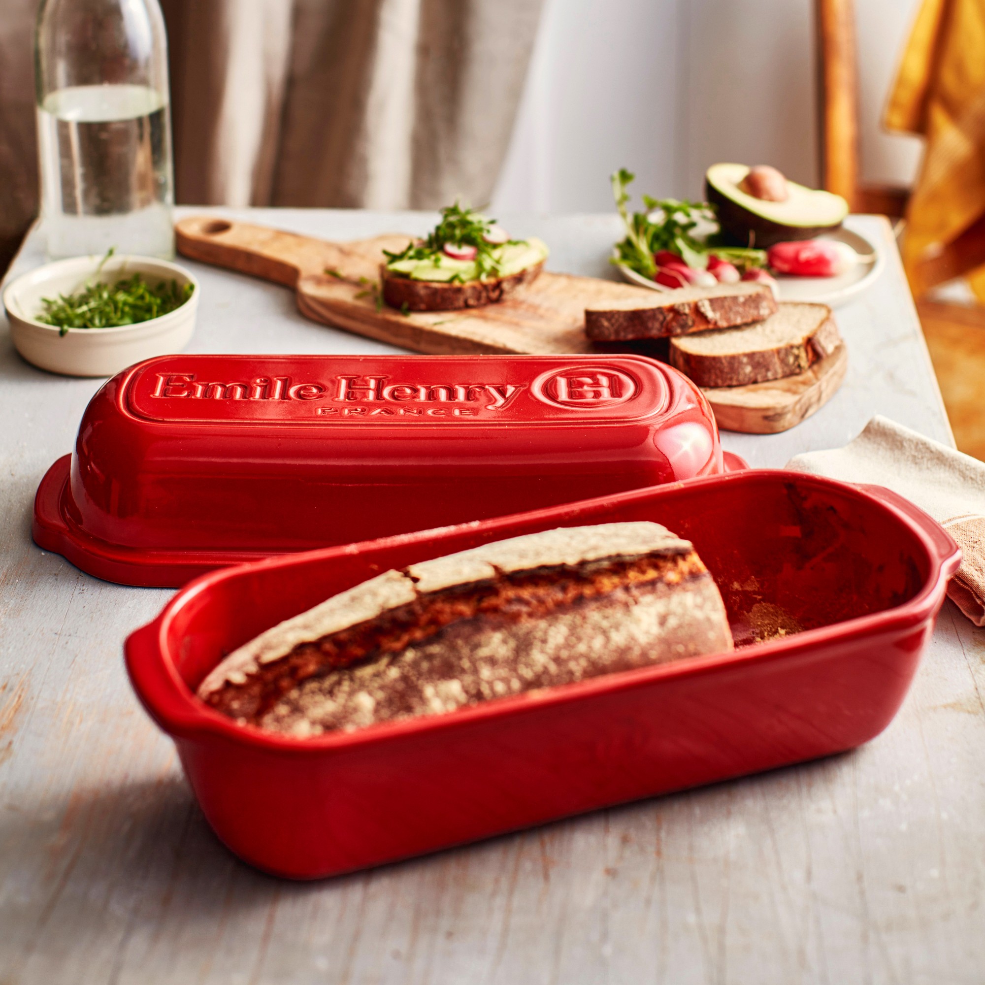 Emile Henry French Ceramic Italian Bread Loaf Baker