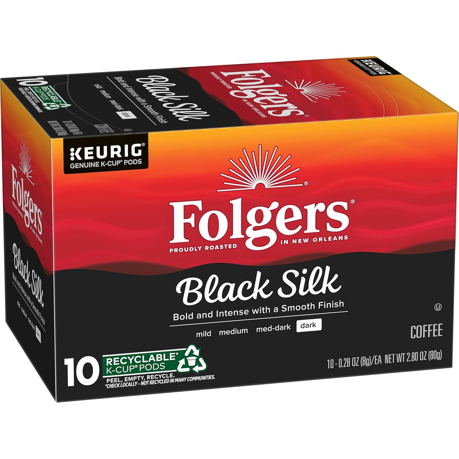 Folgers Classic Roast Medium Roast Coffee, 72 Keurig K-Cup Pods
