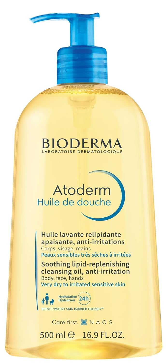 Bioderma Atoderm Shower Oil, Cleansing Oil For Face & Body, Nourishing Cleansing Oil