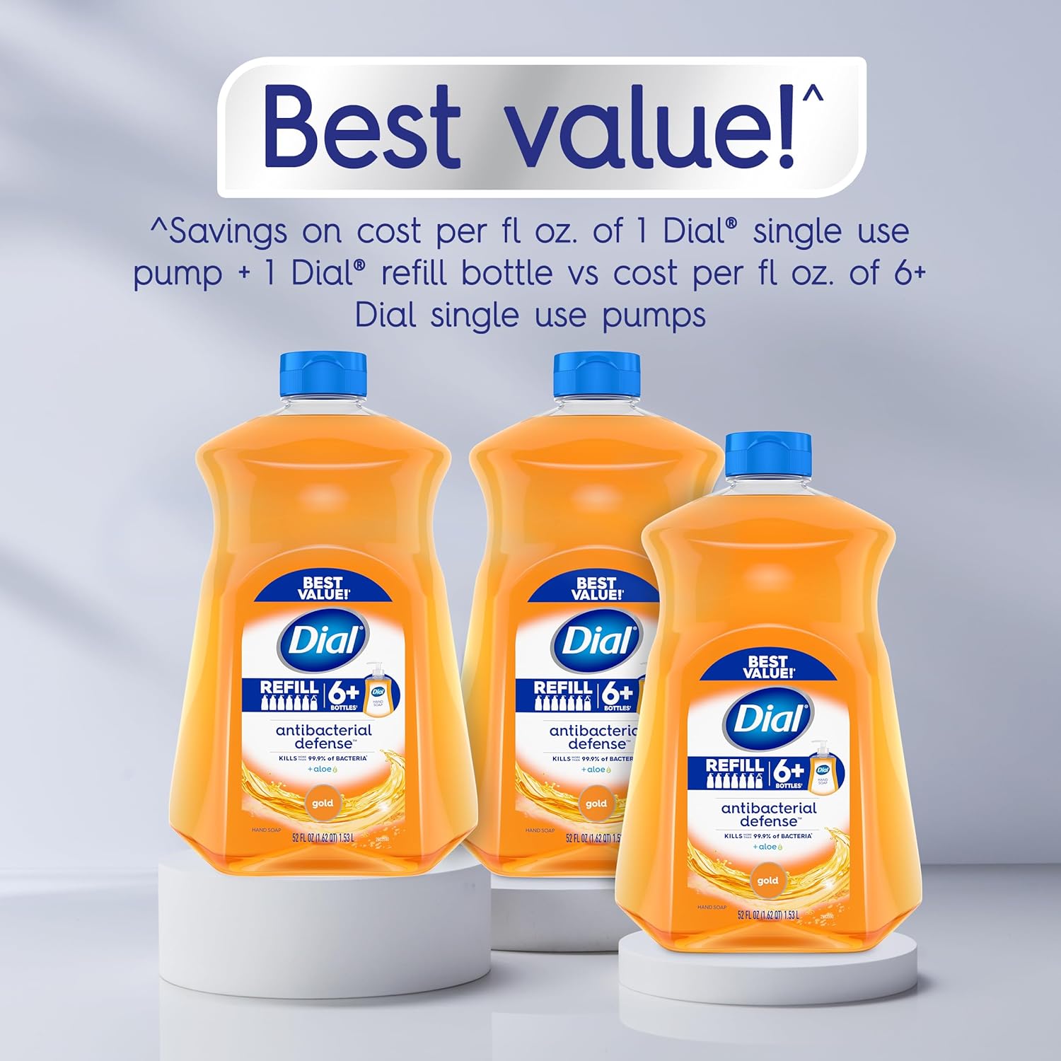 Dial Antibacterial Liquid Hand Soap Refill, Spring Water, 52 fl oz Pack of 3