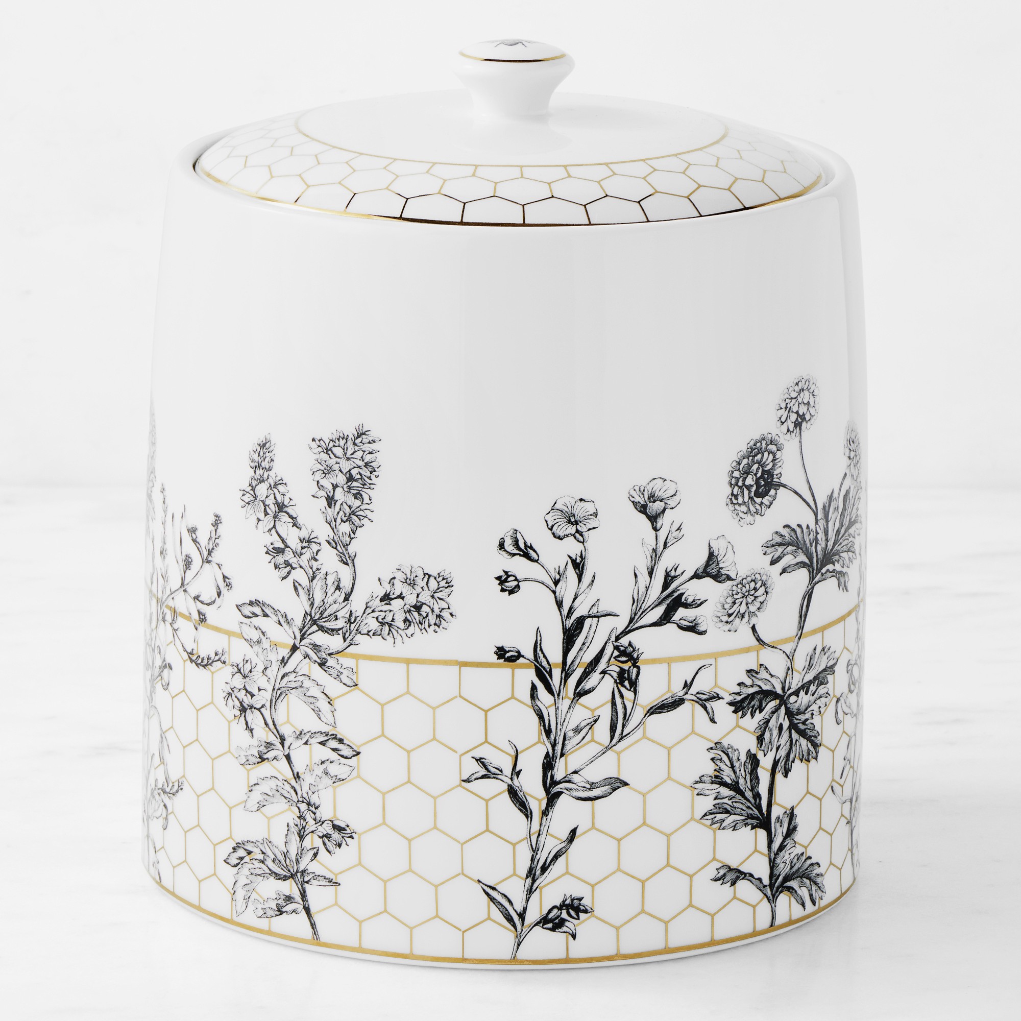 Williams Sonoma Honeycomb Porcelain Canister