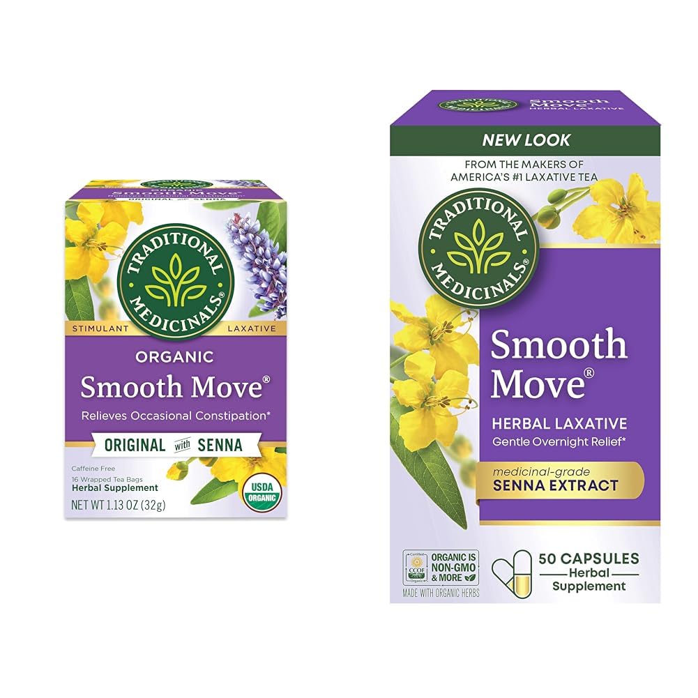 Traditional Medicinals Smooth Move, Helps Relieve Constipation Overnight, 16 Teabags