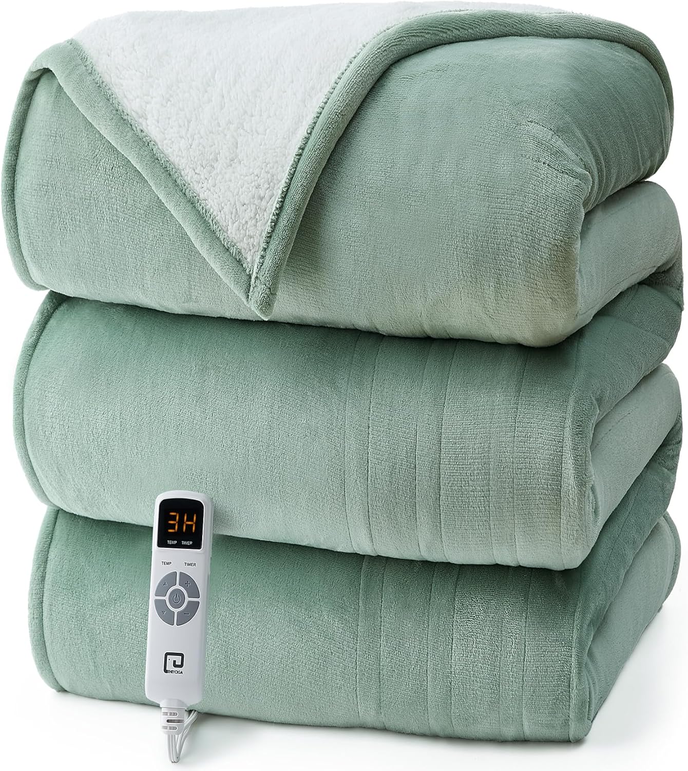 EHEYCIGA Heated Blanket Electric Blanket Throw - Heating Blanket with 9 Heating Levels & 10 Hours Auto Off, Soft Cozy Sherpa Washable Blanket with Fast Heating, 50 x 60 Inches