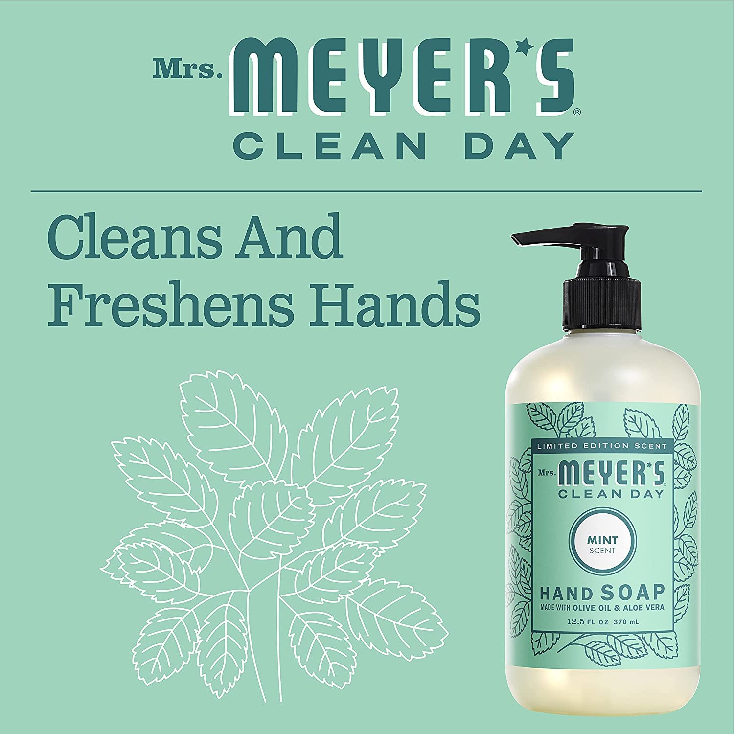 MRS. MEYER'S CLEAN DAY Hand Soap, Made with Essential Oils, Biodegradable Formula, Honeysuckle, 12.5 fl. oz - Pack of 3