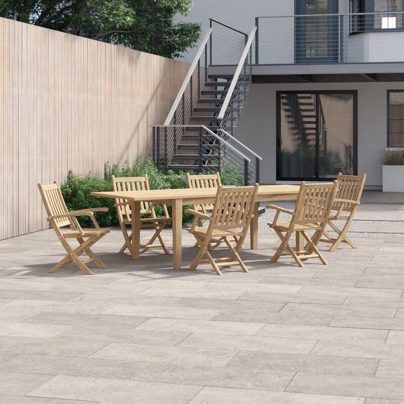 Sidney Rectangular 6 - Person 108.5'' Long Teak Dining Set