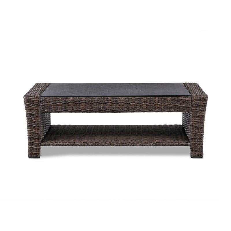 Emlee Wicker/Rattan 4 - Person Seating Group with Cushions