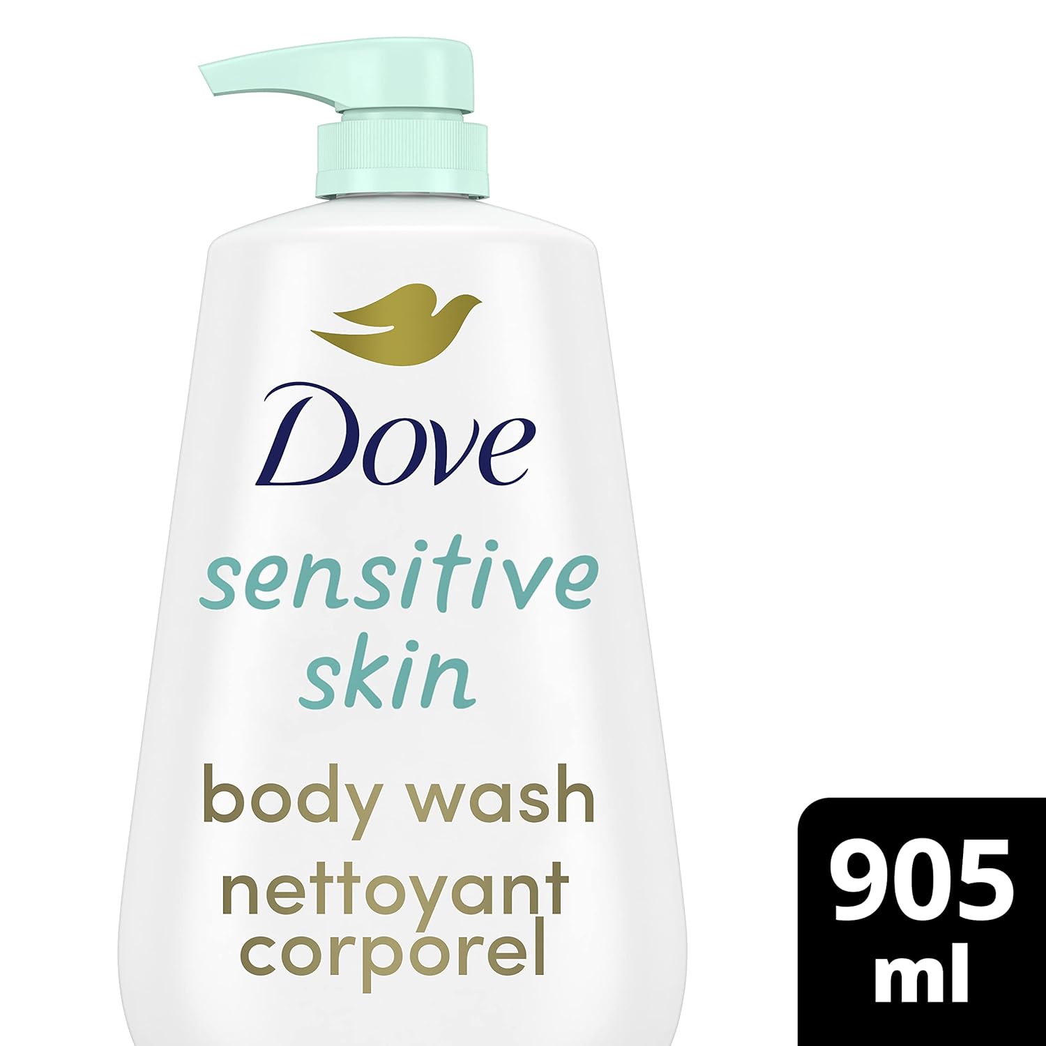 Dove Body Wash 3 Count with Pump Sensitive Skin Hypoallergenic, Paraben-Free, Sulfate-Free, Cruelty-Free, Moisturizing Skin Cleanser Effectively Washes Away Bacteria While Nourishing Skin 30.6 oz