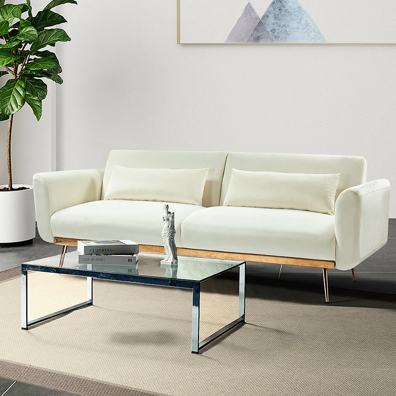 Agnes Retro Style Velvet Sleeper Sofa