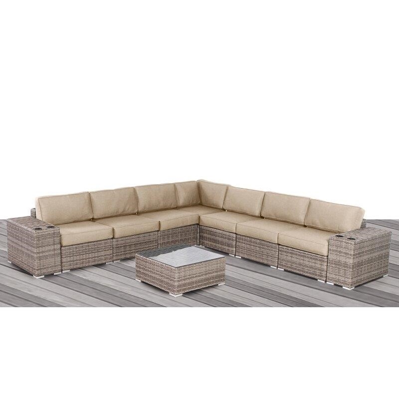 Lazaro Wicker/Rattan 6 - Person Seating Group with Sunbrella Cushions