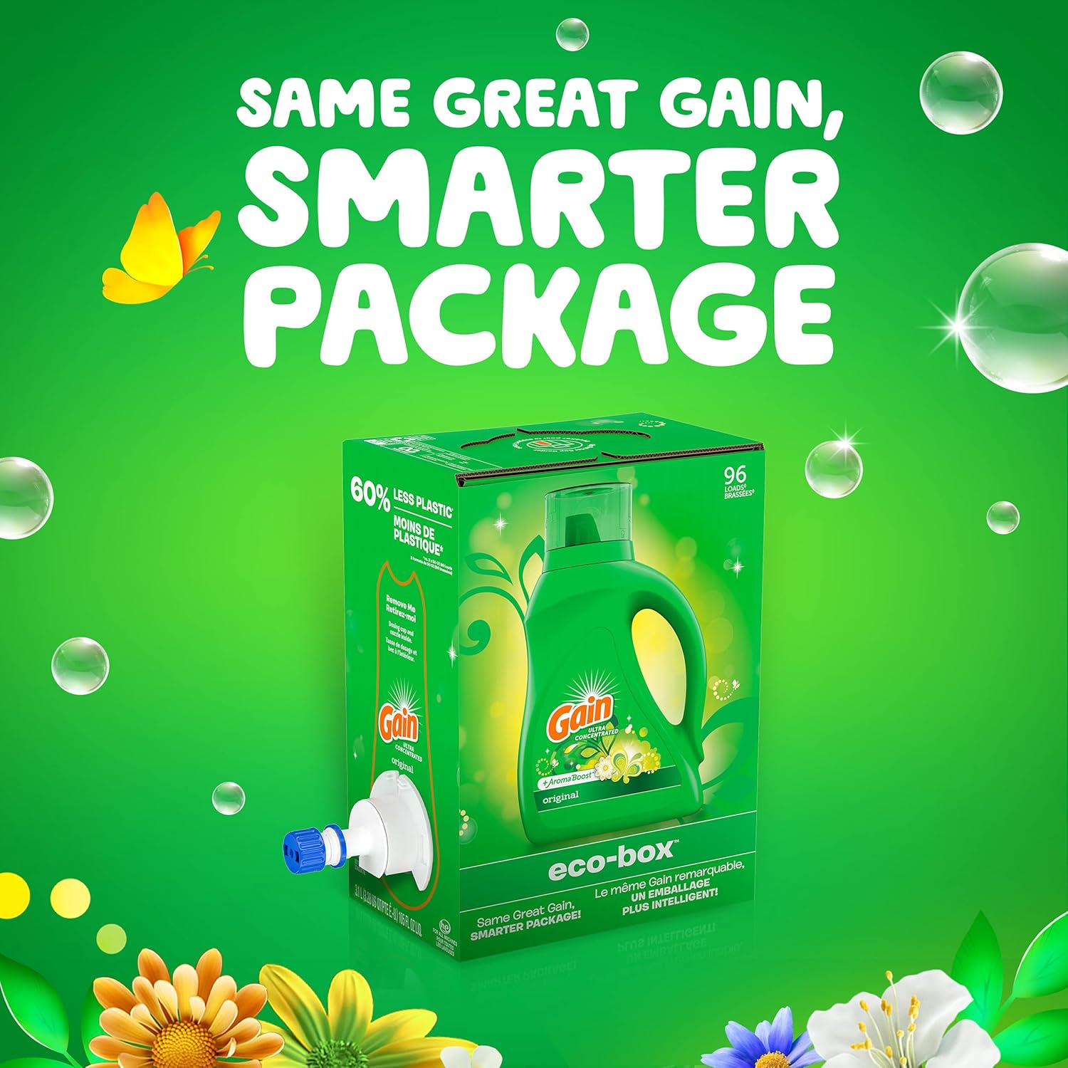 Gain + Aroma Boost Laundry Detergent Liquid, Original Scent, 107 Loads, 154 fl oz, HE Compatible Laundry Soap with Febreze and Oxi