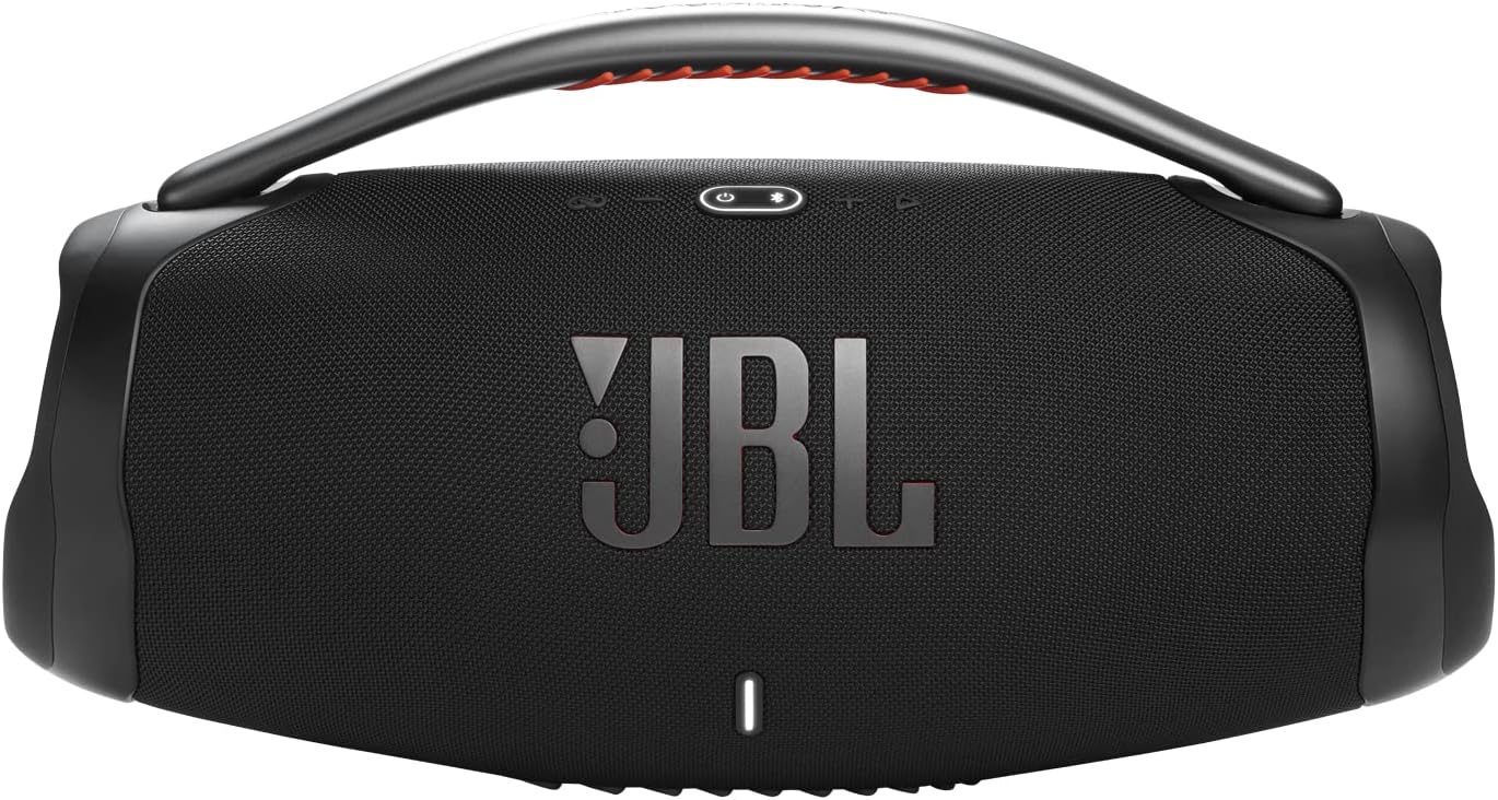 JBL Boombox 3 Black Portable Bluetooth Speaker with Massive Sound, Deepest Bass, IPX7 Waterproof, 24H Playtime, PartyBoost