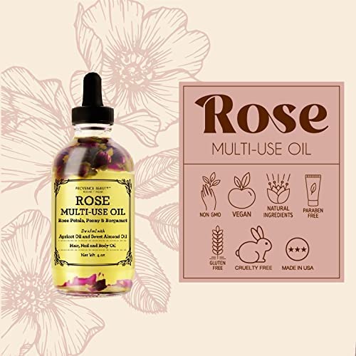 Provence Multi-Use Face, Body & Hair Oil - Hydrates Skin, Restores Shine - With Apricot, Coconut Oil & Vitamin E - 4 Fl Oz