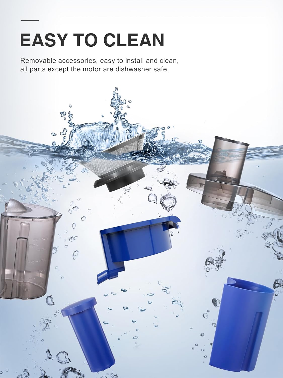 Qcen Juicer Machine, 800W Centrifugal Juicer Extractor with Wide Mouth 3” Feed Chute for Fruit Vegetable, Easy to Clean, Stainless Steel, BPA-free (Black)